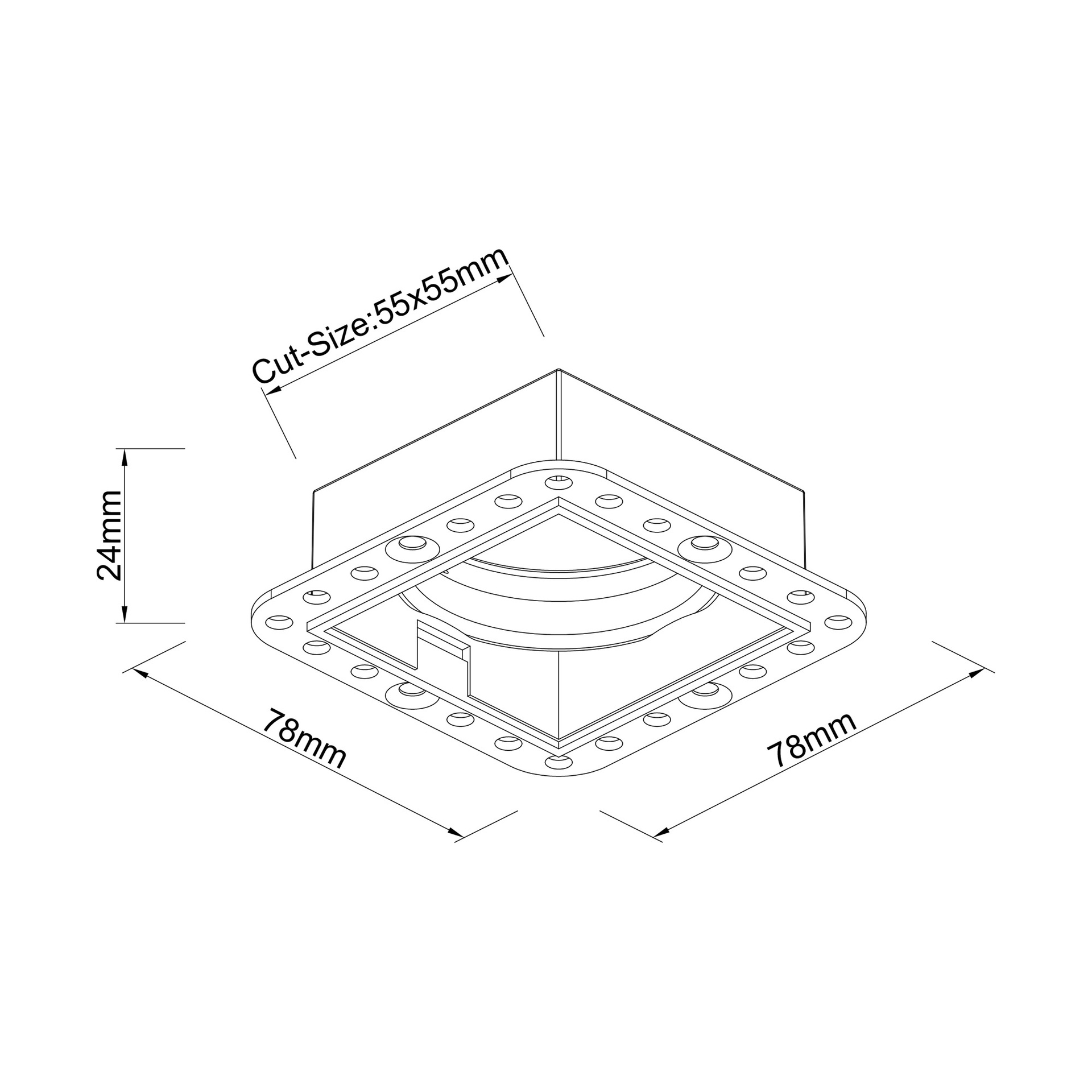 SUNRISE * CORNICE INCASSATA TRIMLESS CUADRATA BIANCA  8W