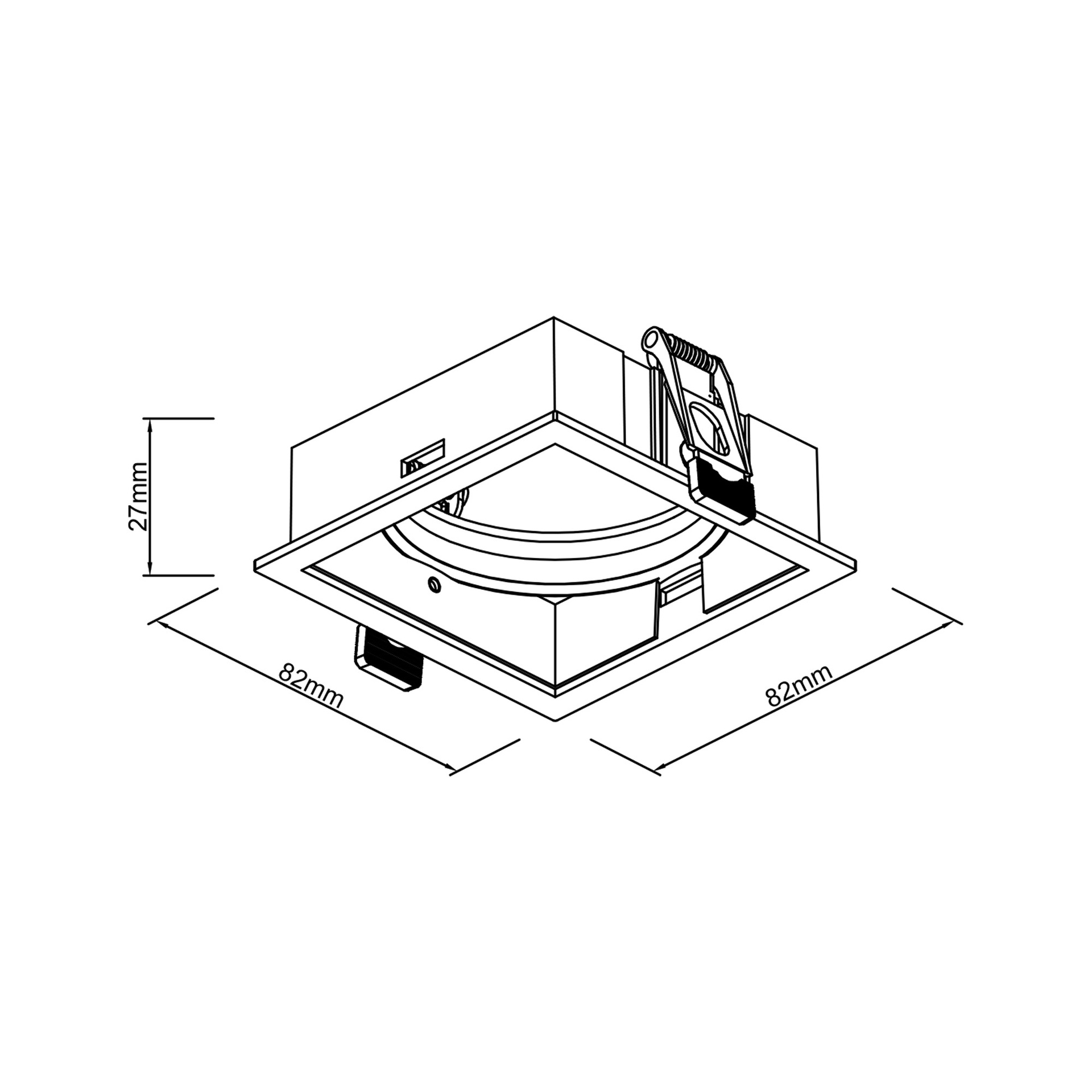 SUNRISE * RECESSED FRAME SQUARE WHITE 14W