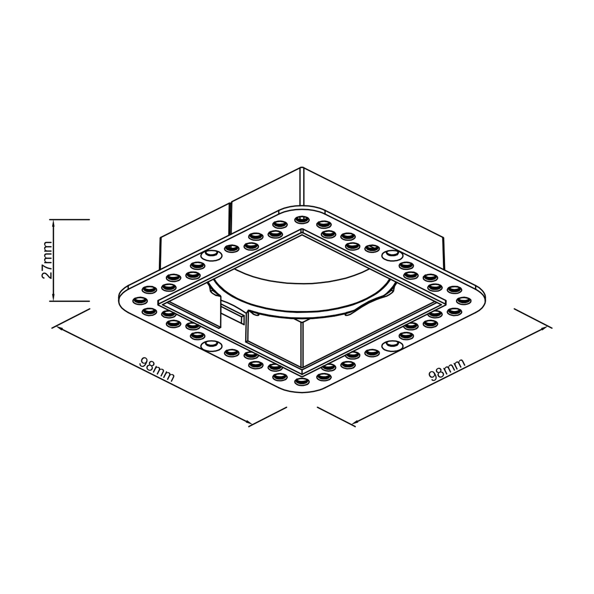 SUNRISE * CORNICE INCASSATA TRIMLESS CUADRATA NERA  14W