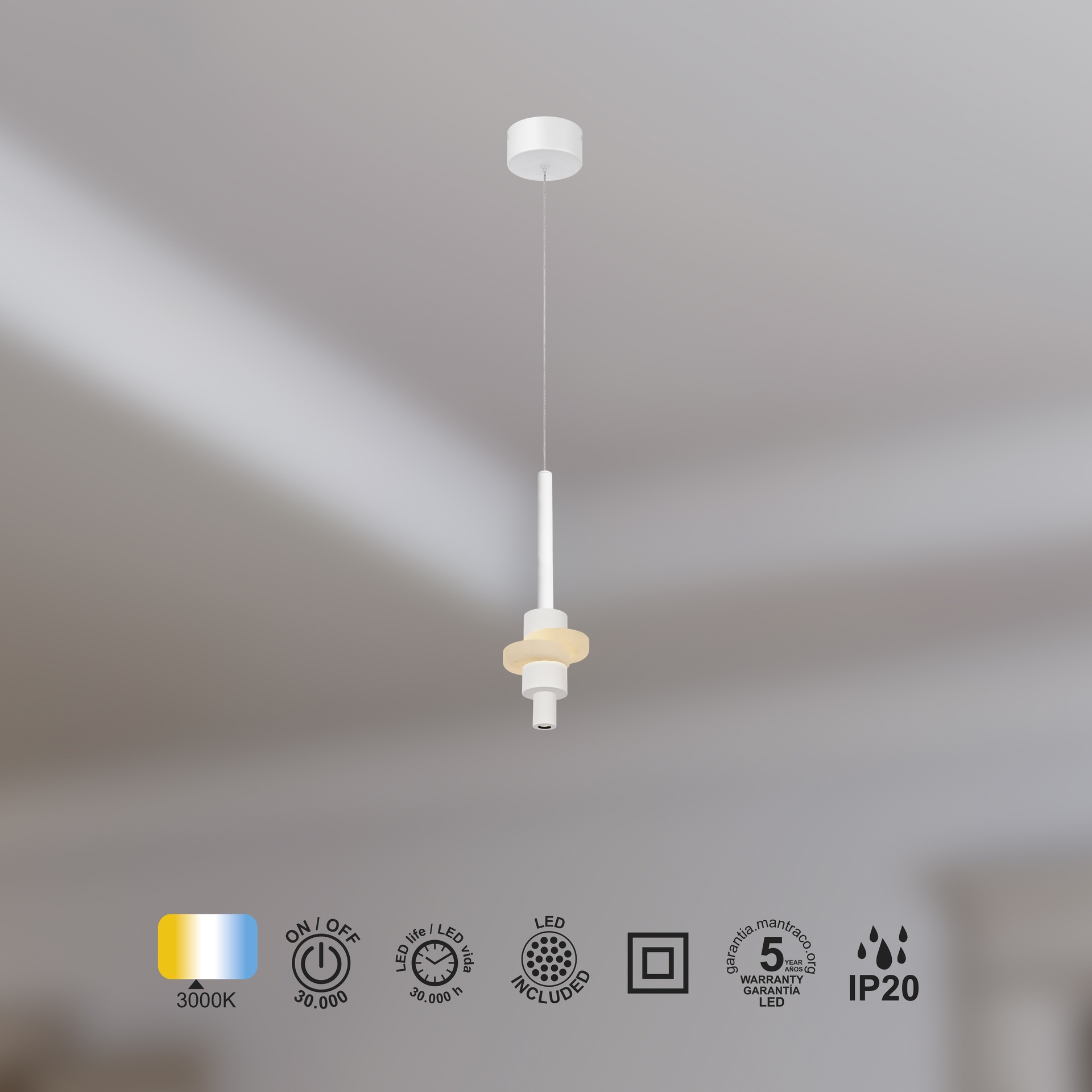 BETTY * Suspension LED Blanc ALABASTER