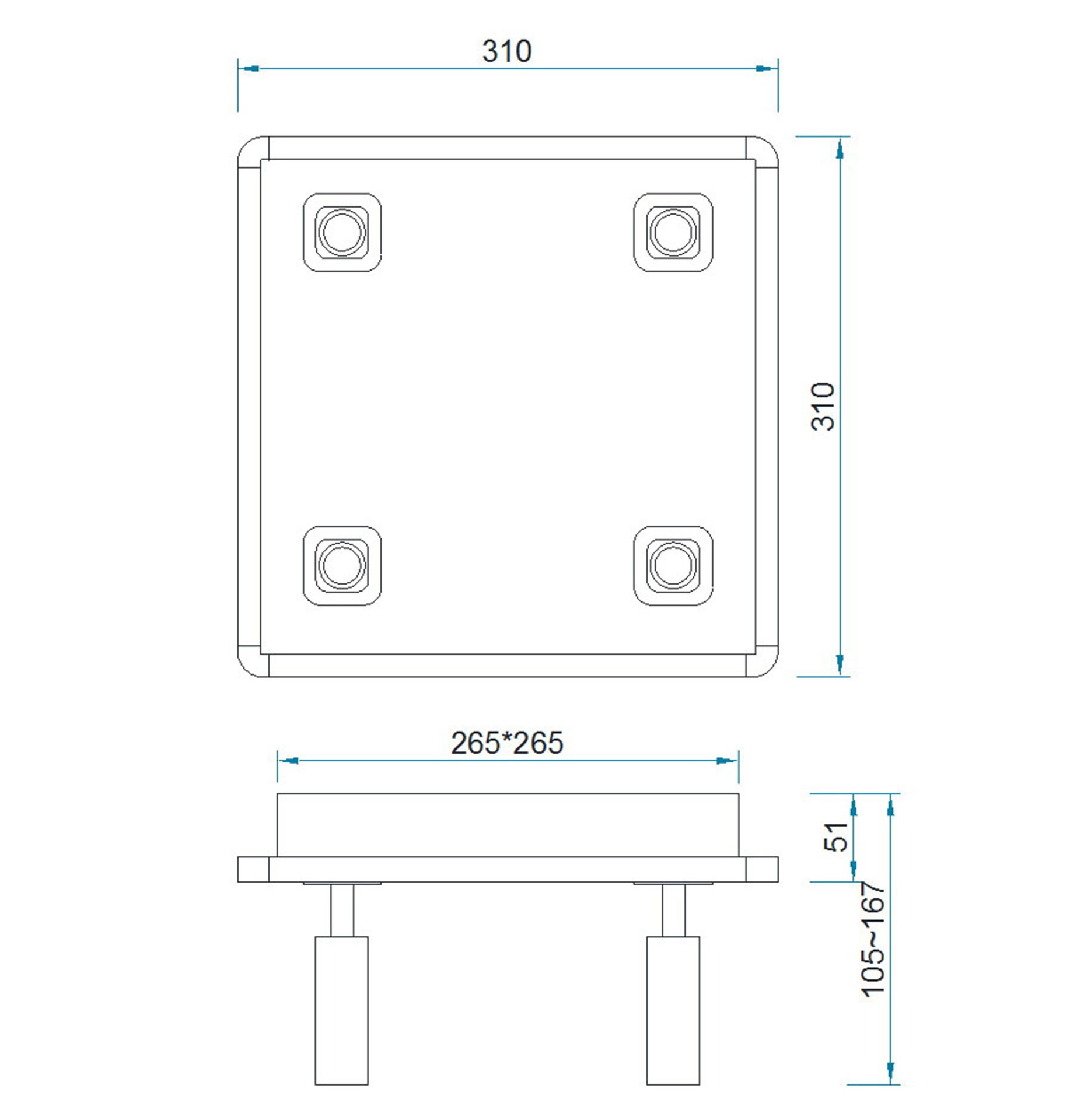 ***Ofer/Des*** Ibiza * Square ceiling light 4 lights White