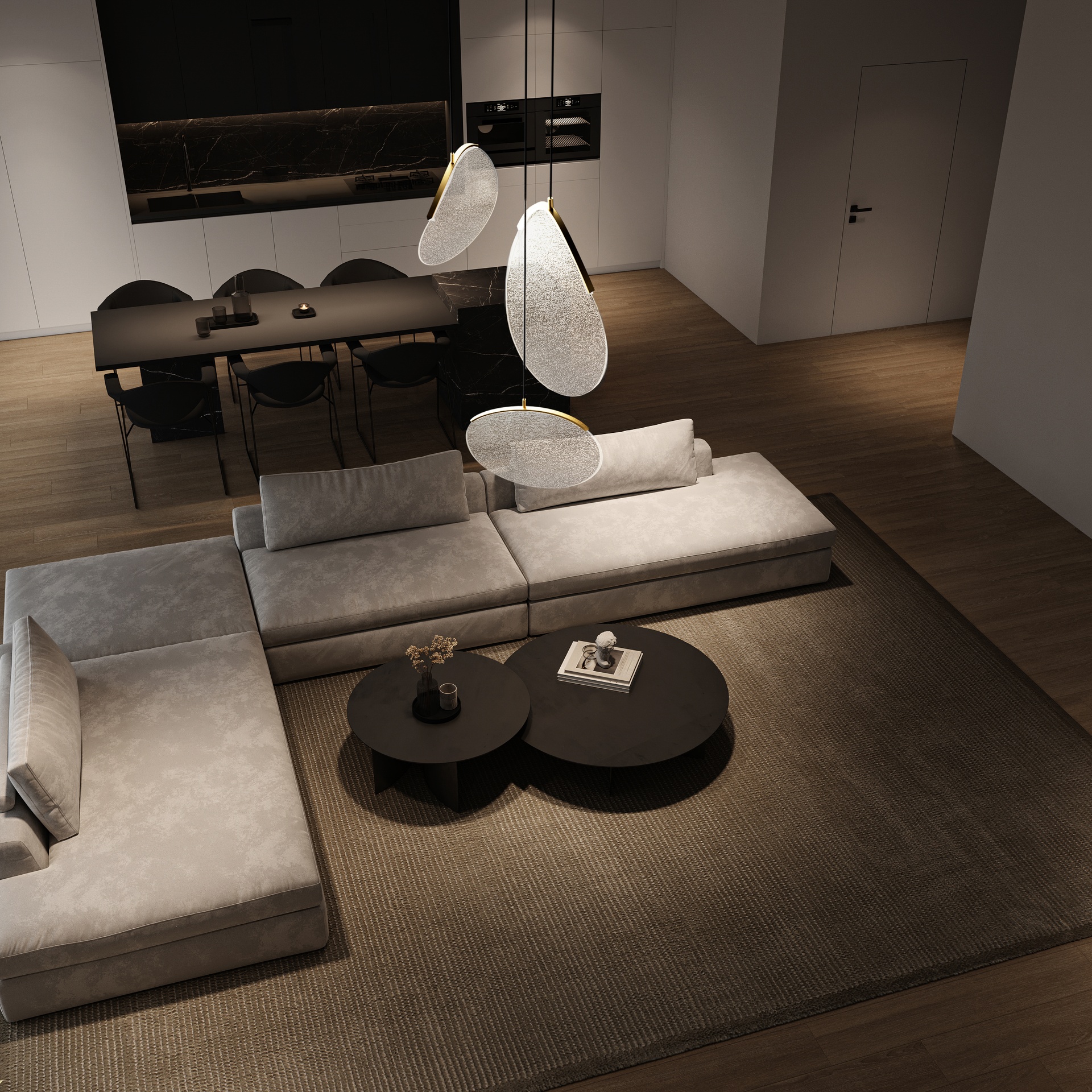 OASIS * PENDANT LAMP LED 40W GOLD - 3 L - Dimmable TRIAC