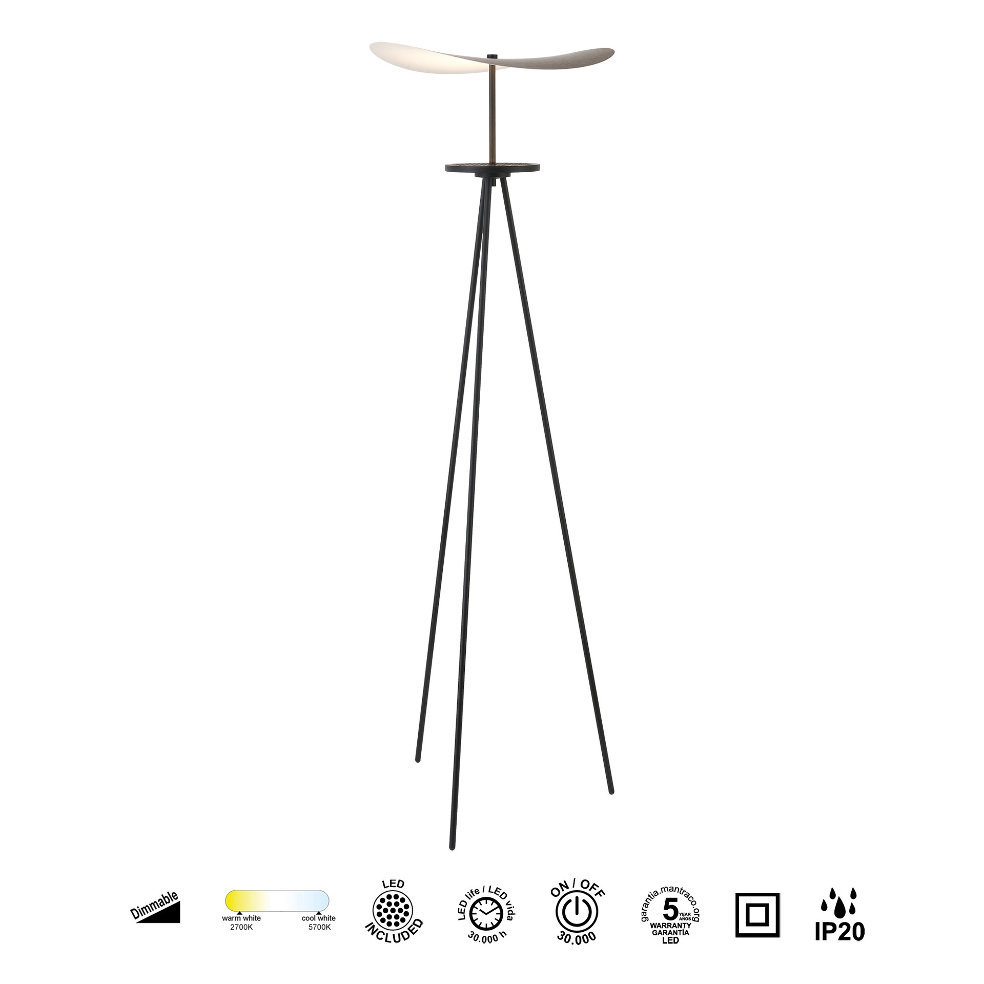 Abisal · Lampadaires · Noyer / Noir