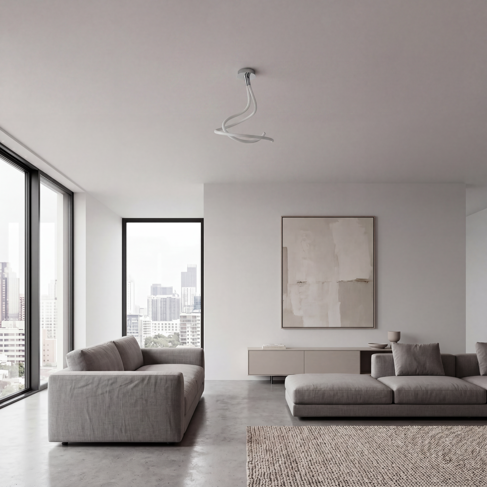 Nur line · Luminaires de plafond · Chrome / Blanc