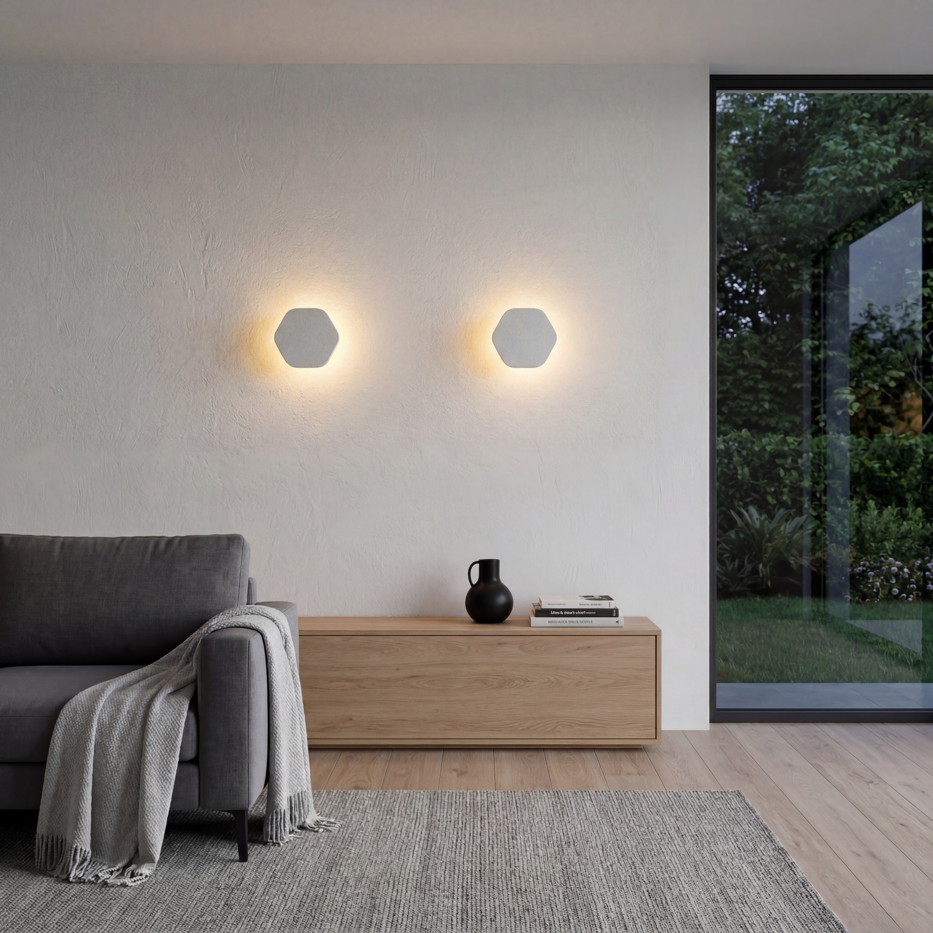 ***OFER/DES*** BORA BORA * LED WALL LAMP HEXAGONAL SILVER - 6W 3000K