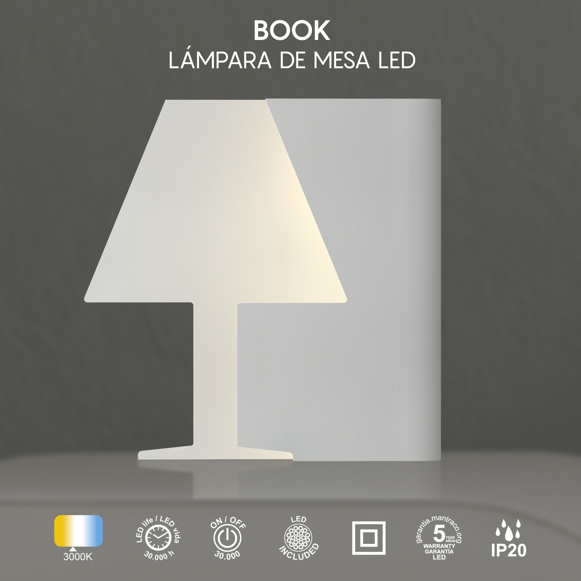 ***OFER/DES*** BOOK * LED TABLE LAMP WHITE 10W 3000K