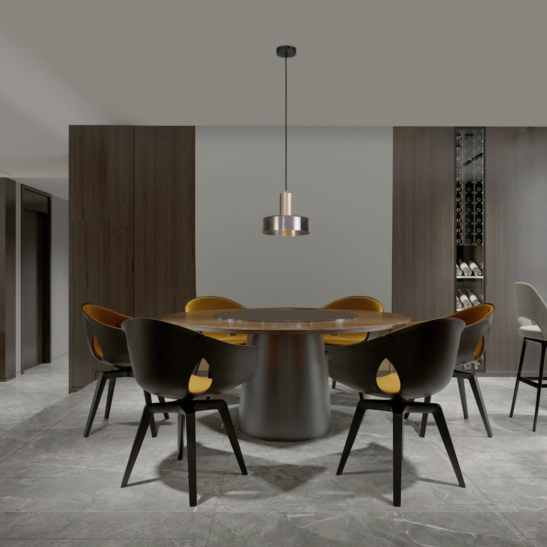 GIN * LED PENDANT (LARGE)  - GOLD + BLACK
