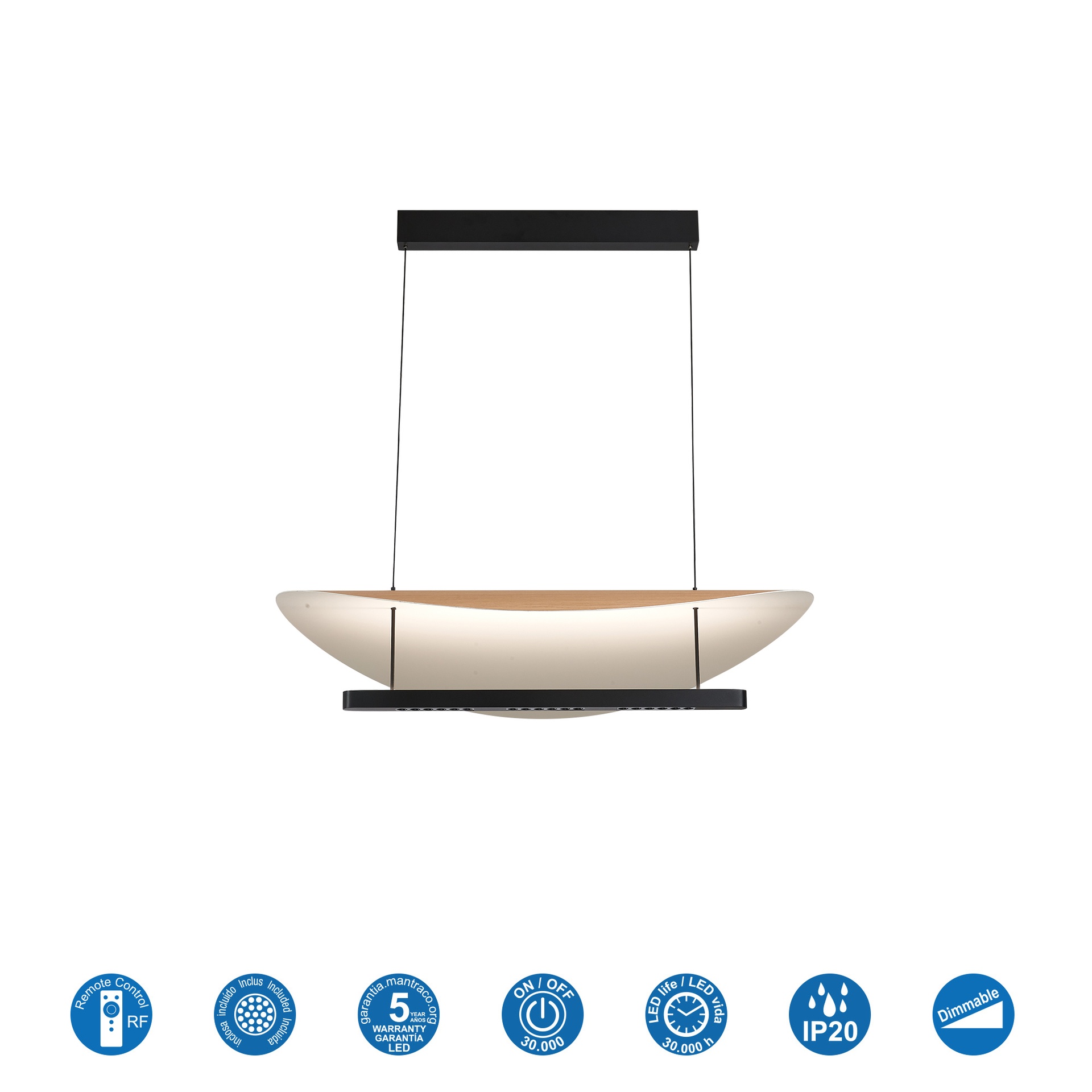 Abisal · Luminaires de plafond · Hêtre / Noir