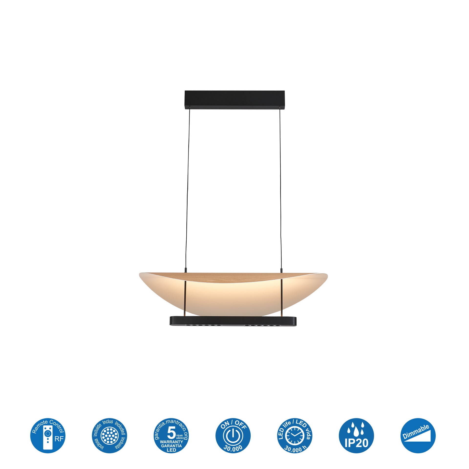 Abisal · Luminarias de techo · Haya / Negro