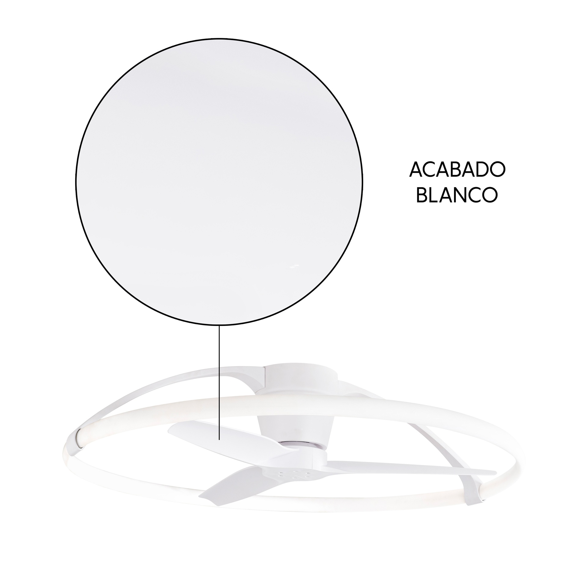 Nepal · Ventilador de aspas con luz · Blanco
