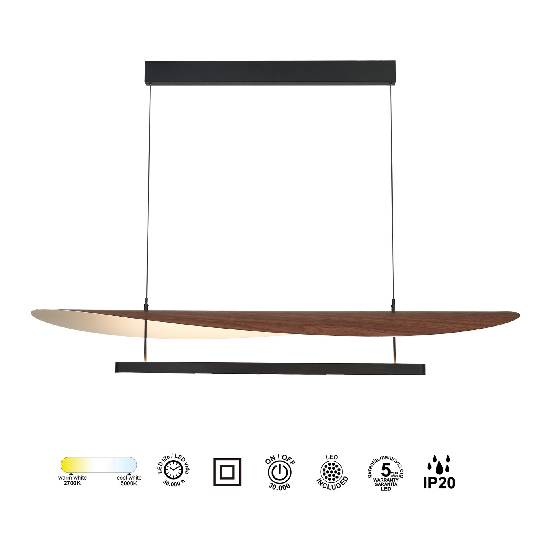 Abisal · Luminaires de plafond · Noyer / Noir