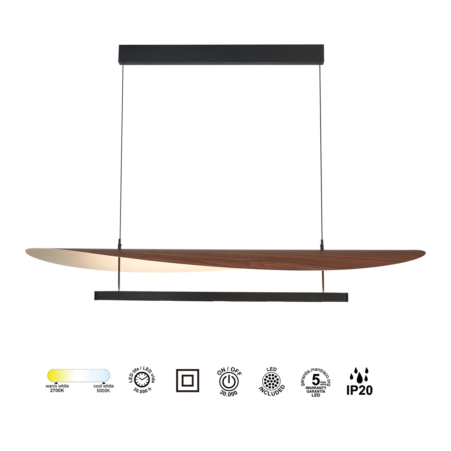 Abisal · Luminaires de plafond · Noyer / Noir