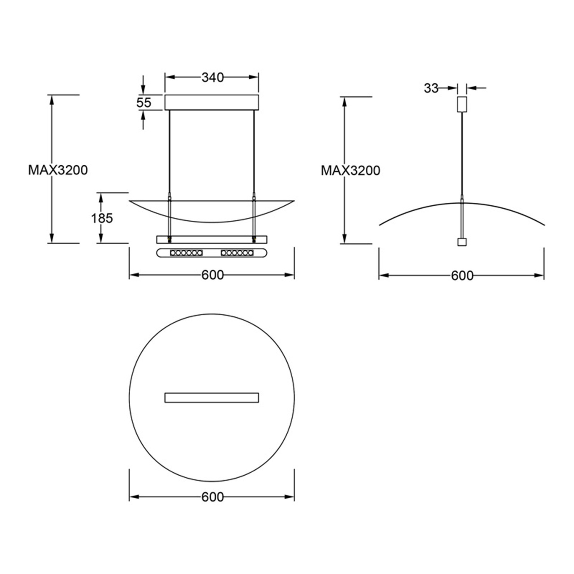 Abisal · Lampade da soffitto · Noce / Nero