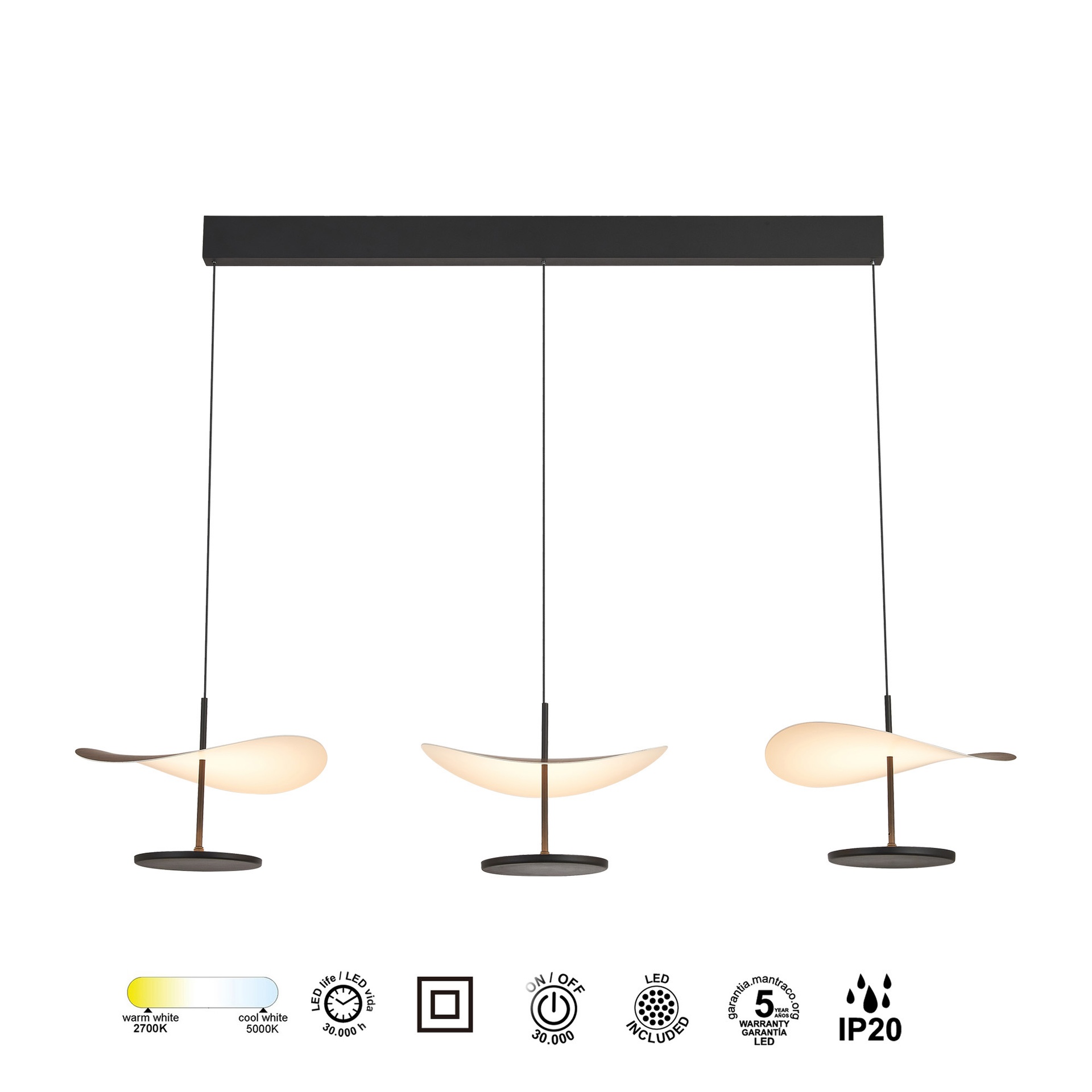 Abisal · Luminaires de plafond · Noyer / Noir
