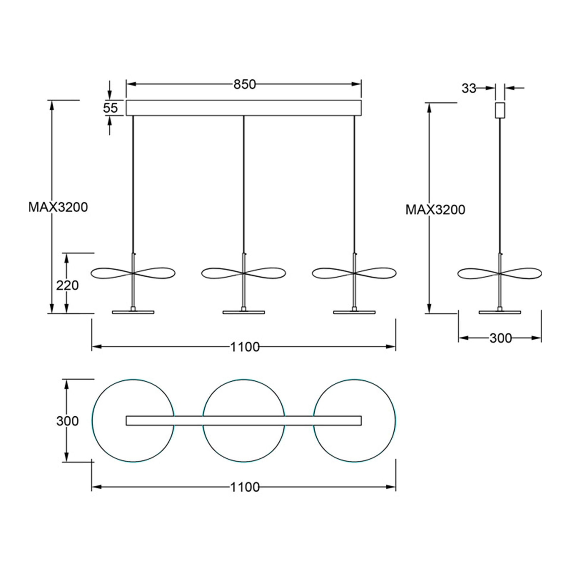 Abisal · Luminaires de plafond · Noyer / Noir