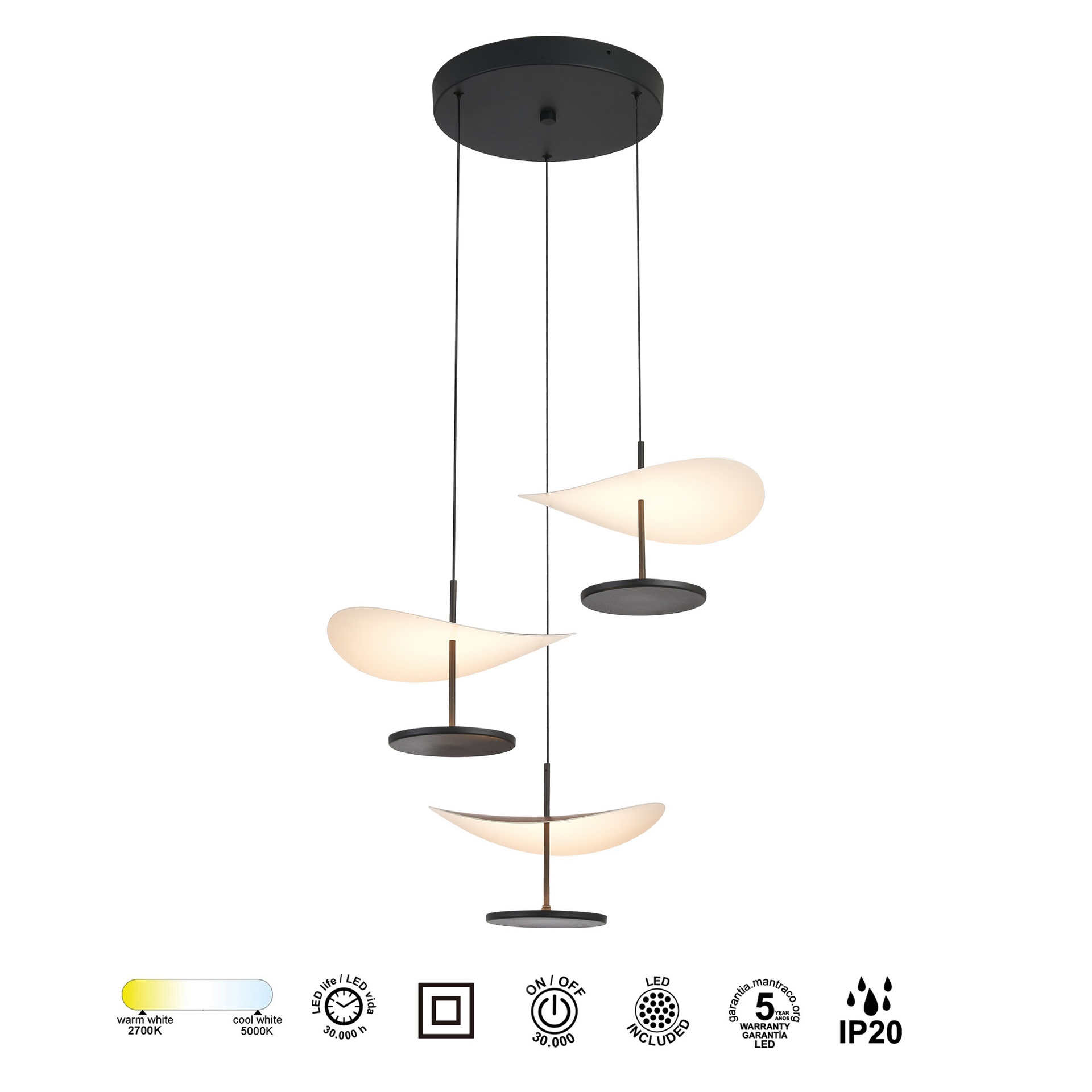 Abisal · Luminaires de plafond · Noyer / Noir