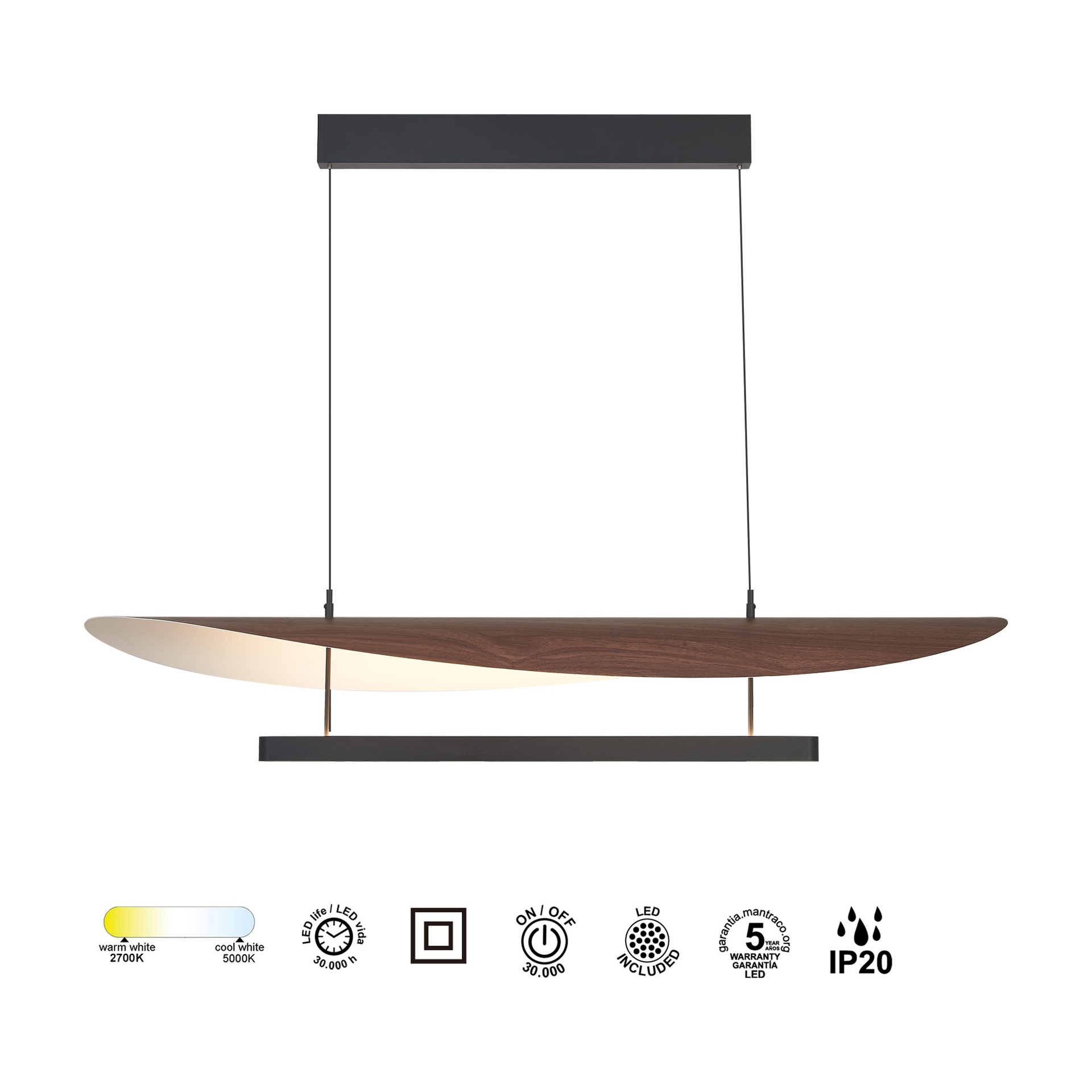 Abisal · Luminaires de plafond · Noyer / Noir