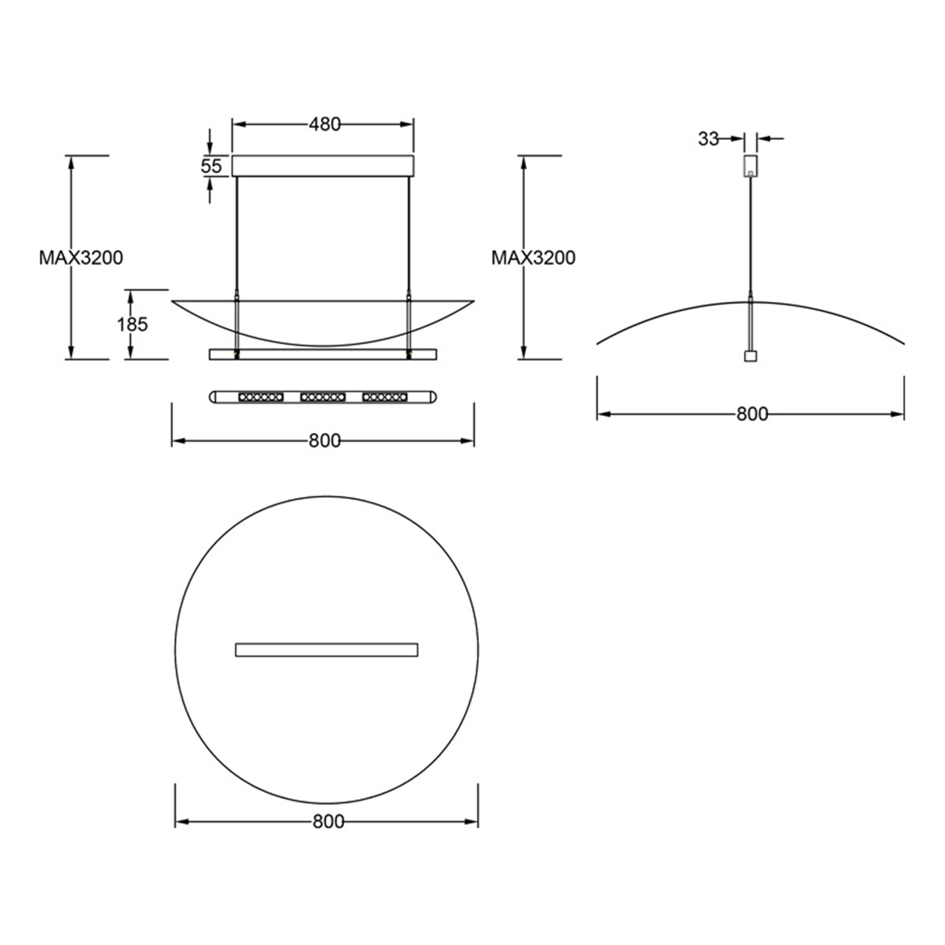 Abisal · Luminaires de plafond · Noyer / Noir