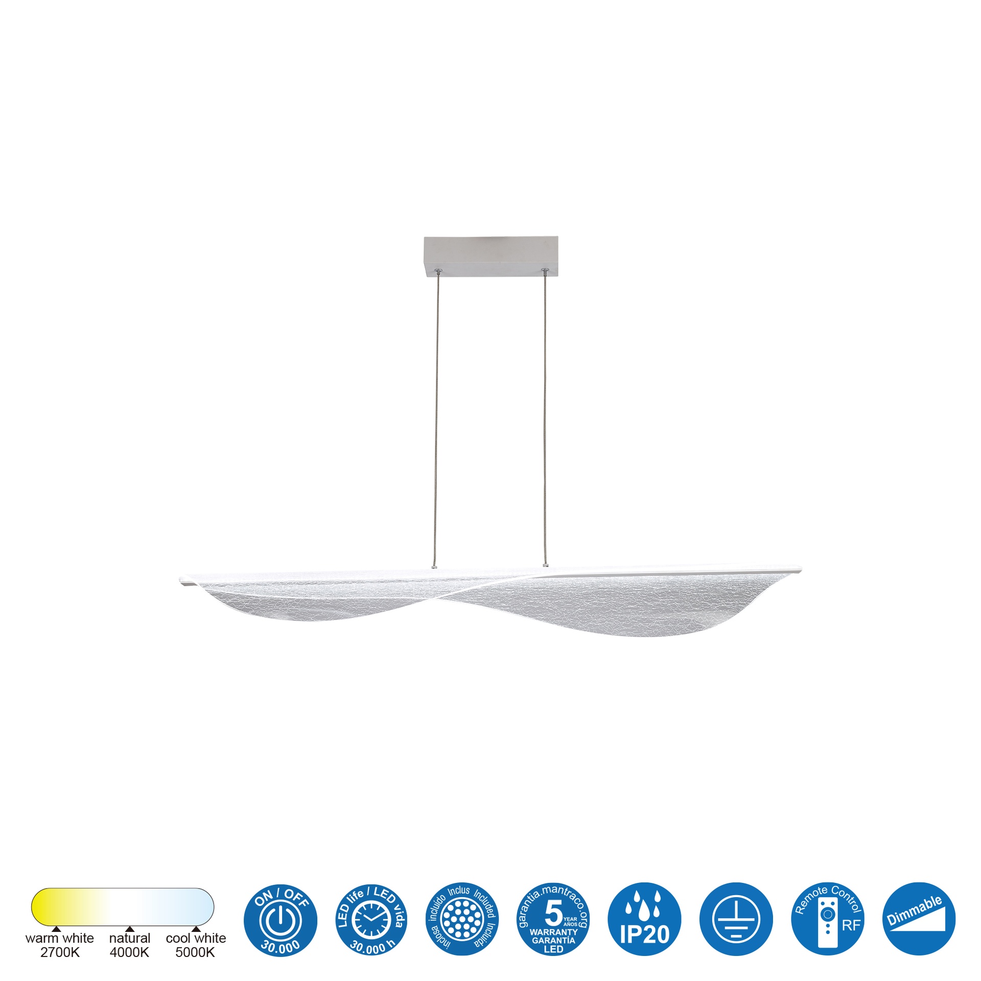 BIANCA CCT * BIG PENDANT LED - 110 CM - 58W