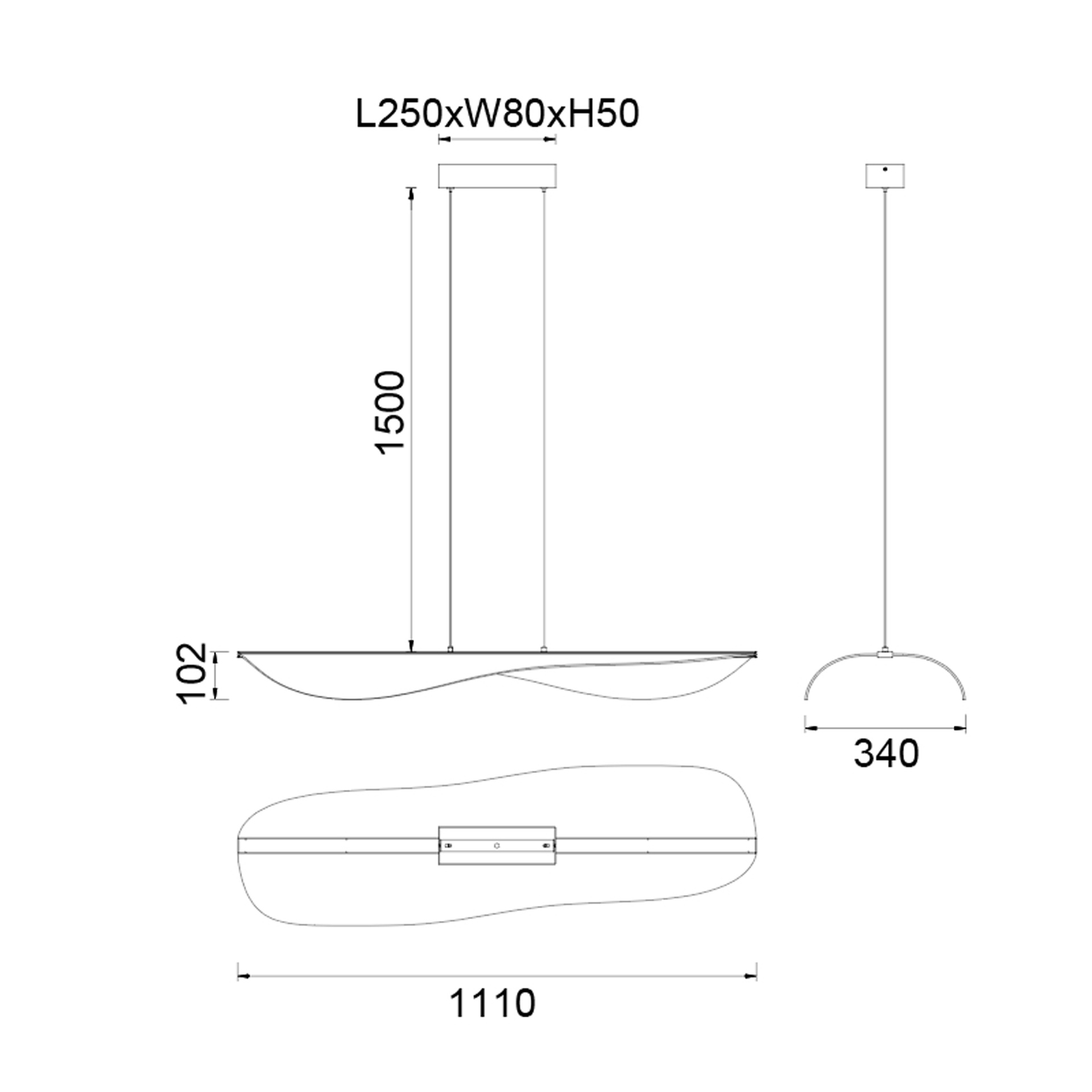BIANCA CCT * BIG PENDANT LED - 110 CM - 58W
