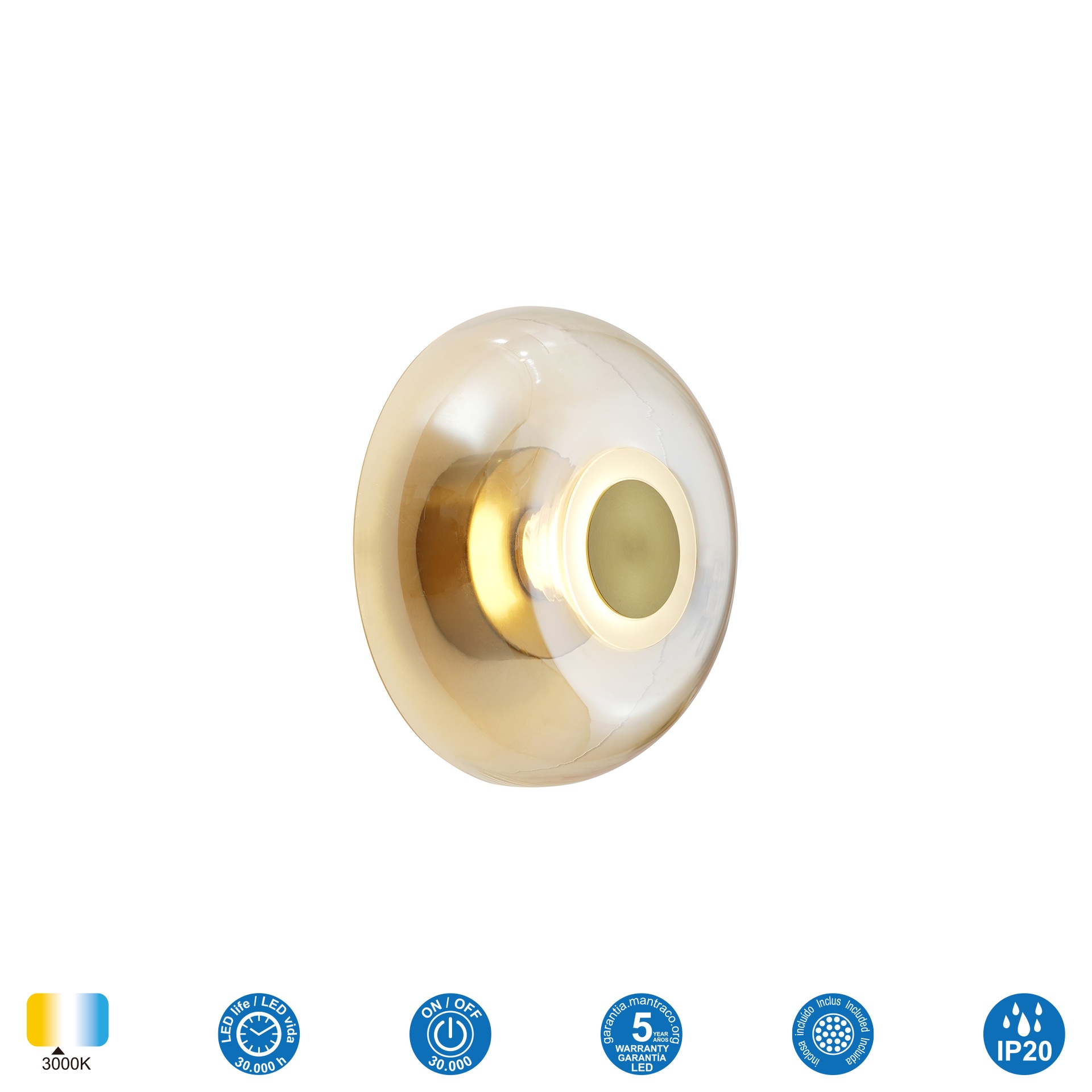 MAGMA * Wall Lamp LED 5W Amber/Gold
