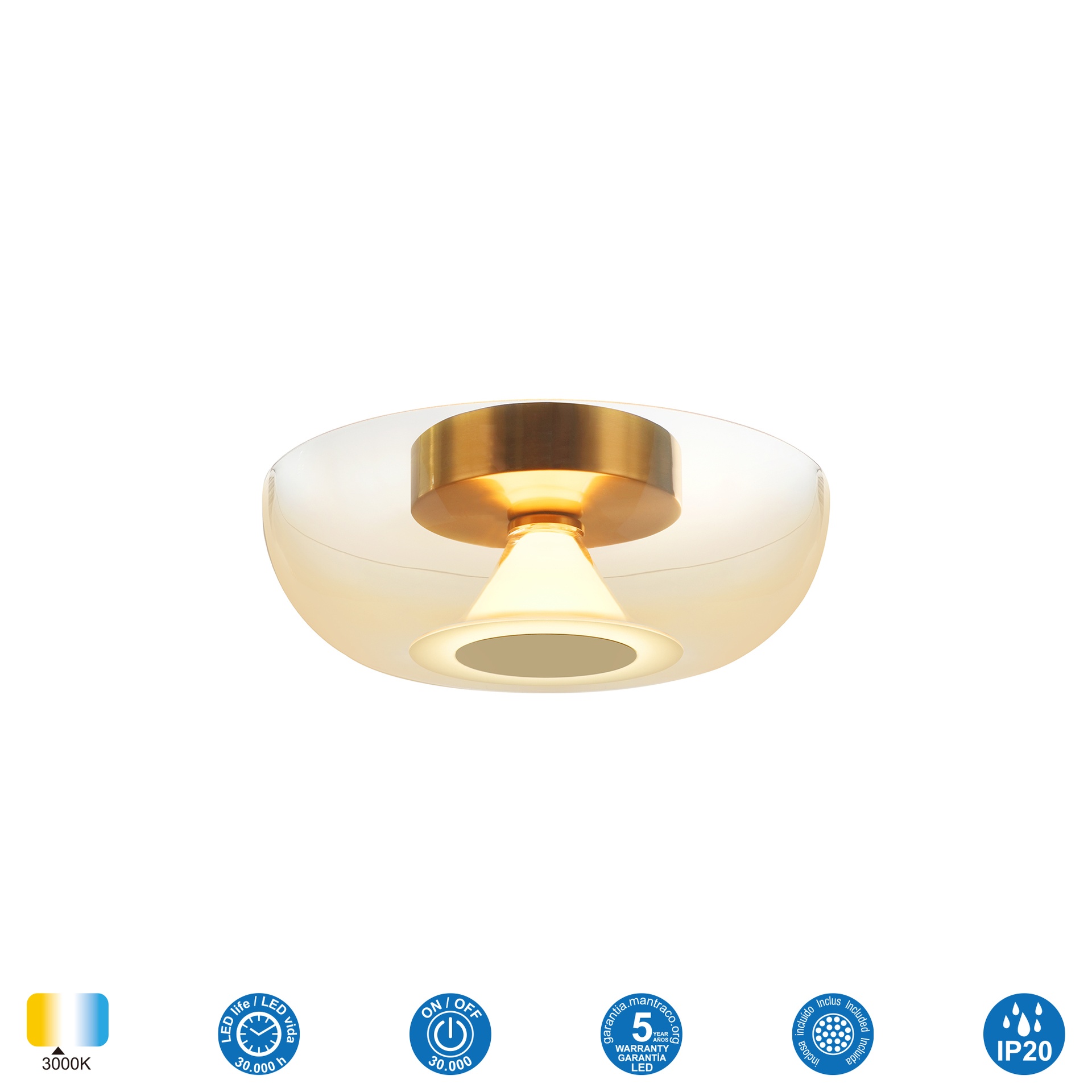 MAGMA * Ceiling Lamp LED 9W Amber/Gold