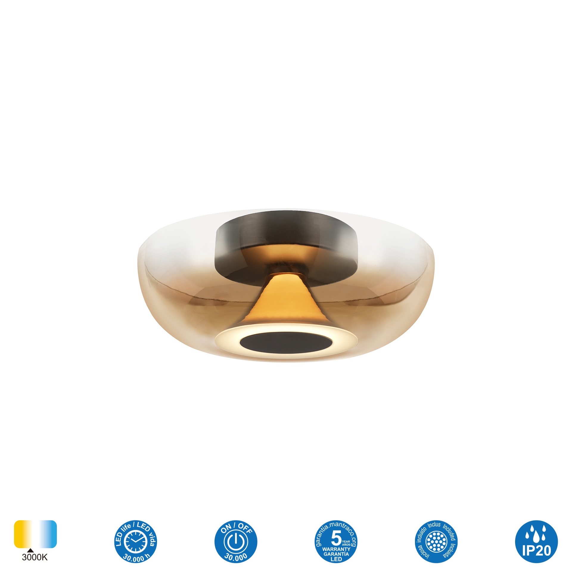 MAGMA * Plafonnier LED 9W Marron/Marron café