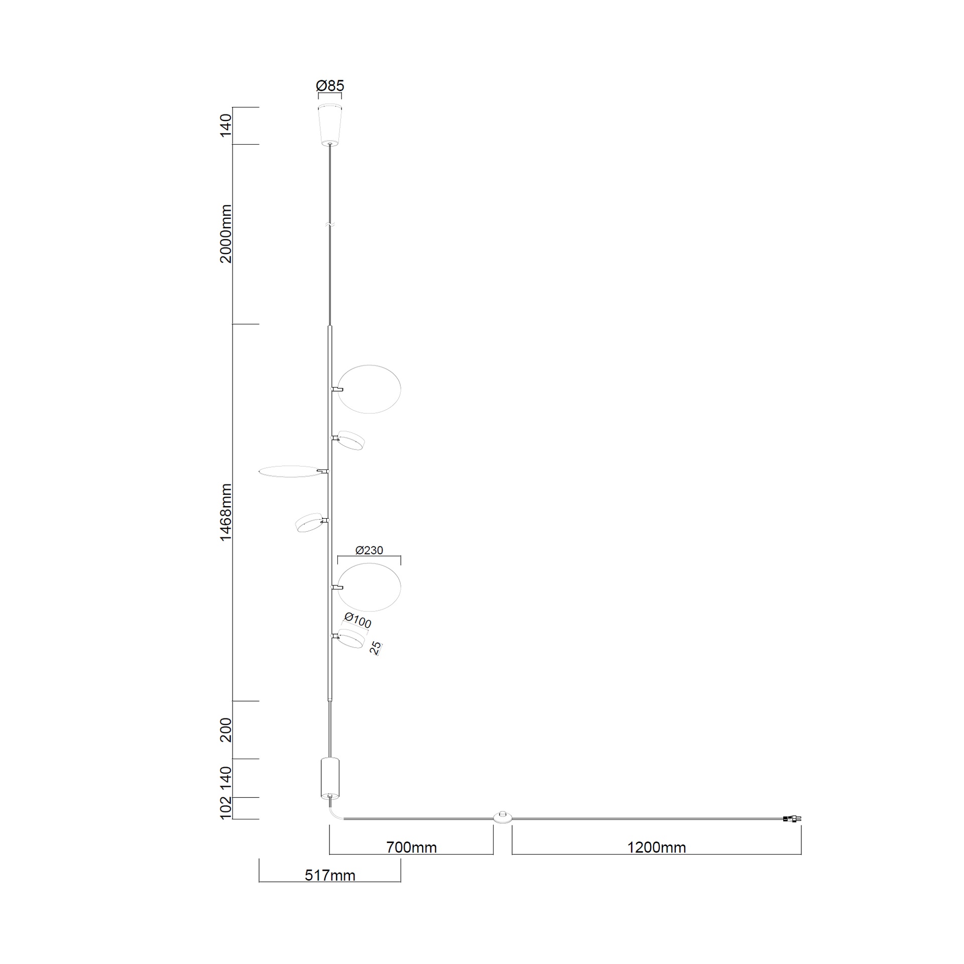 ZYRA * FLOOR LAMP LED 30W - 2700K 