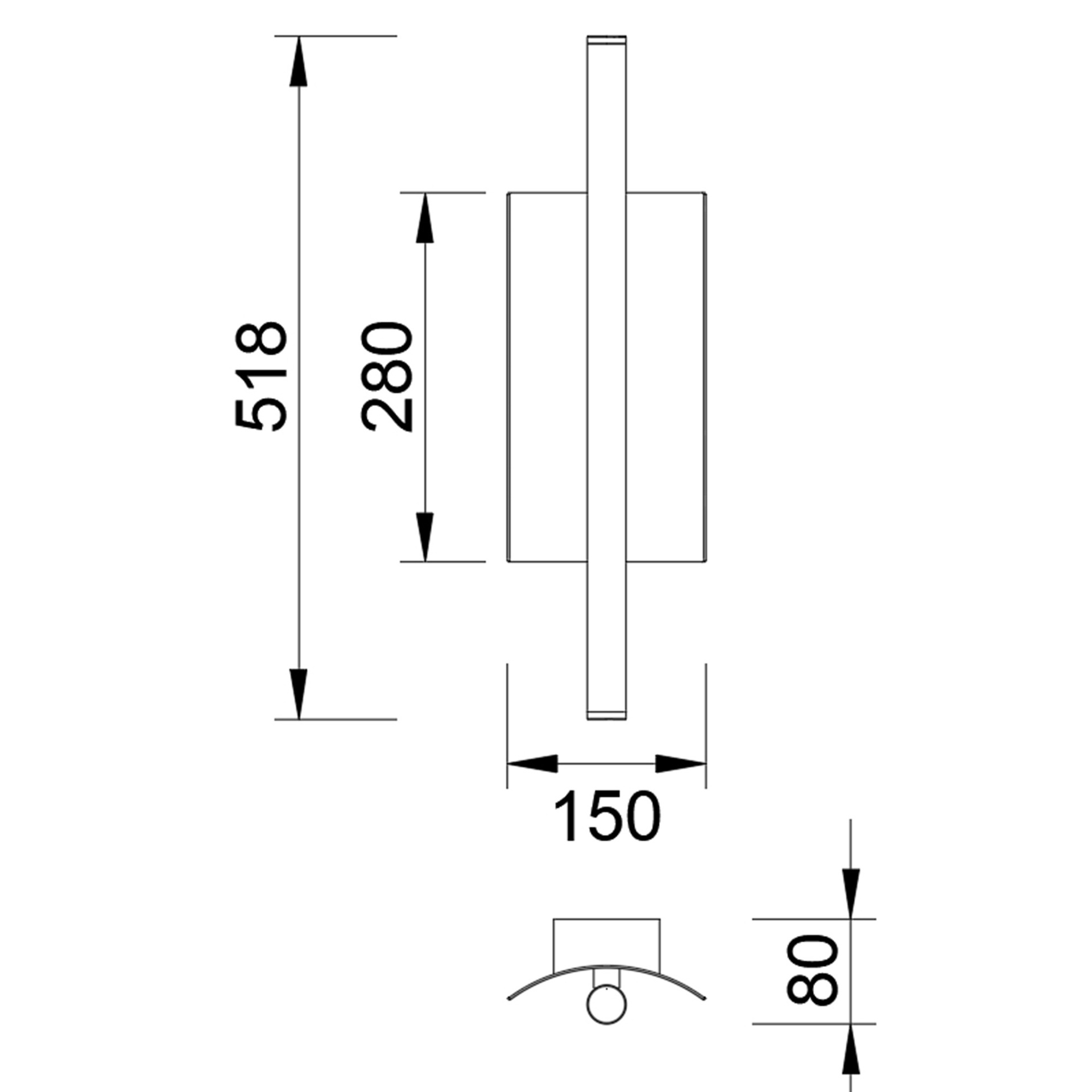 VELA * Aplique LED 10W CCT 2700K-4000K-5000K W150mm ARENA