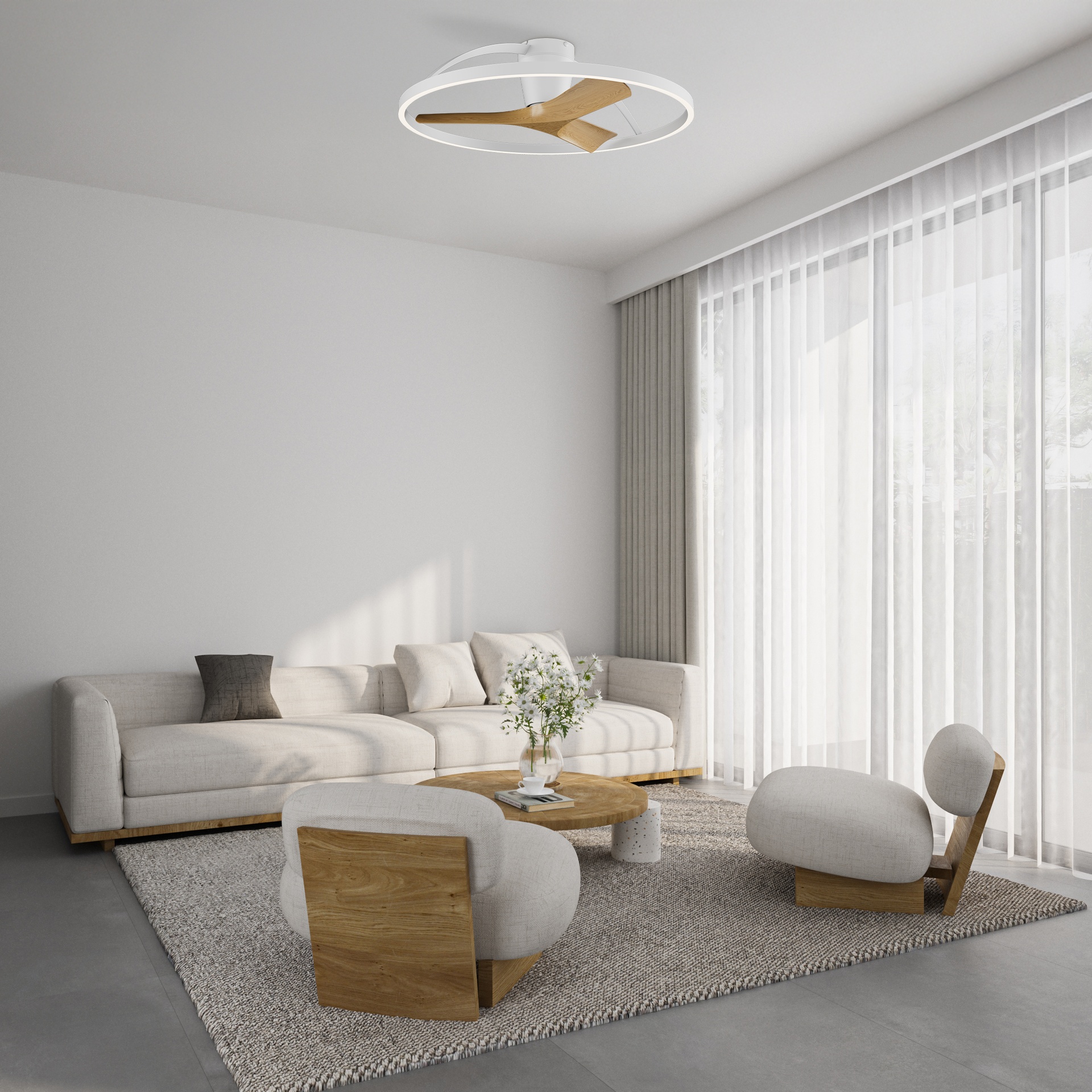 NEPAL II * FAN / LED CEILING - WHITE / WOOD