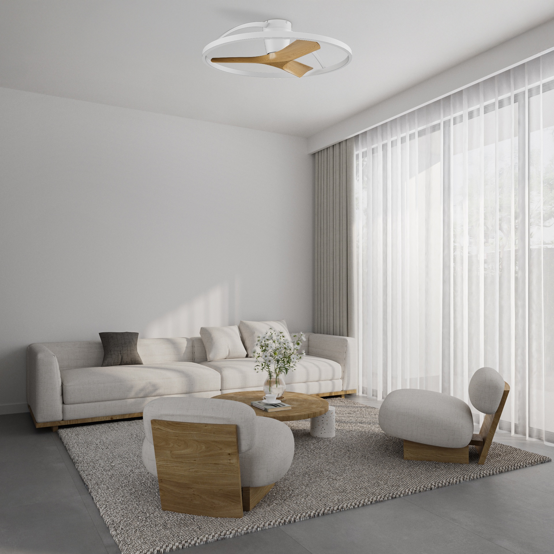 NEPAL II * FAN / LED CEILING - WHITE / WOOD