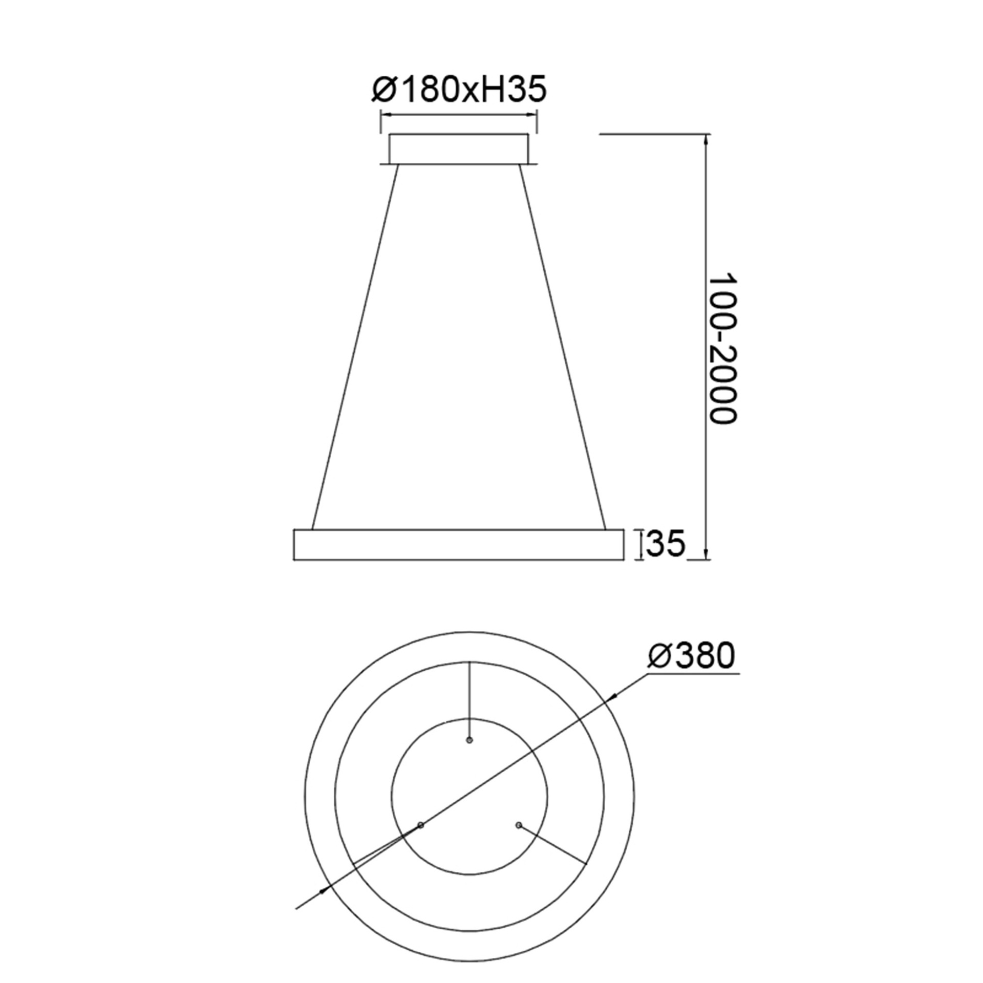 KIRORO * Pendant Lamp LED 28W Champagne CCT 2700K-5000K