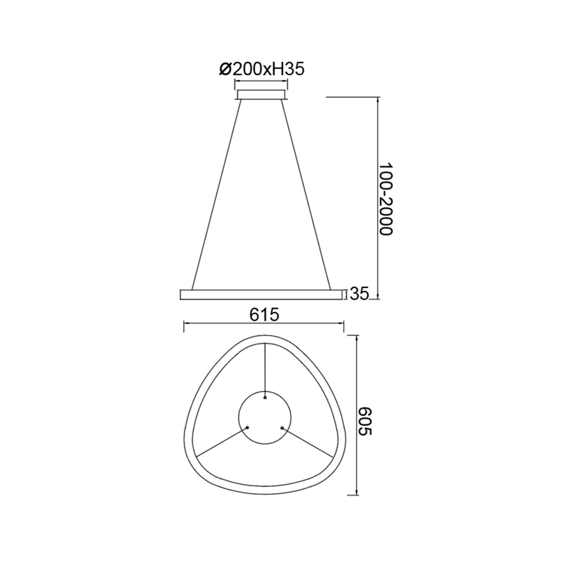 KIRORO * Pendant Lamp LED 38W Sliver CCT 2700K-5000K