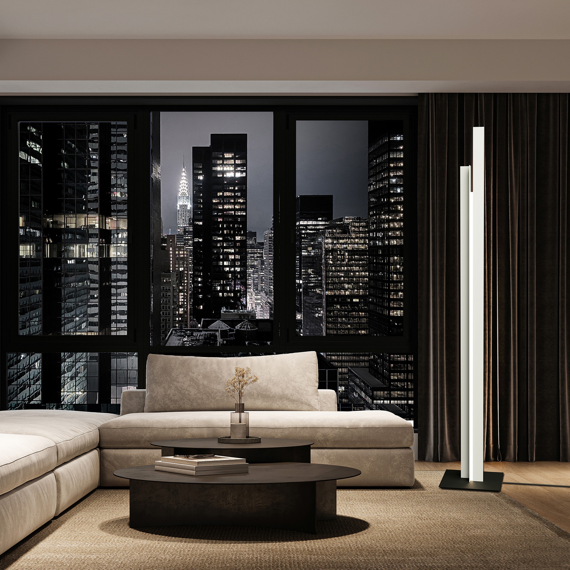 ***DES***MANHATTAN* FLOOR LAMP 200CM WHITE VER. CCT -> 9188
