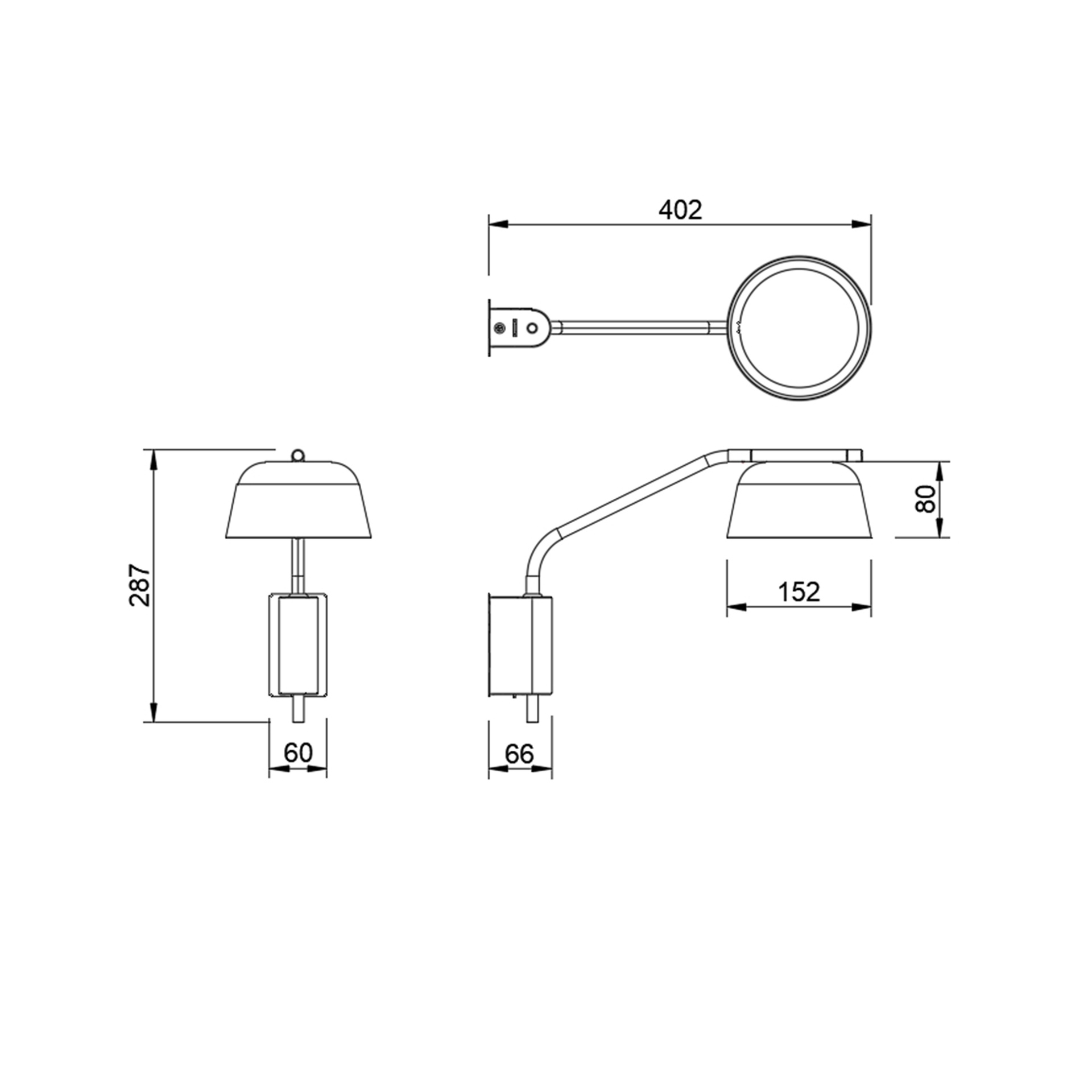 NOVA * Wall Lamp GX53 BLACK+REDDISH