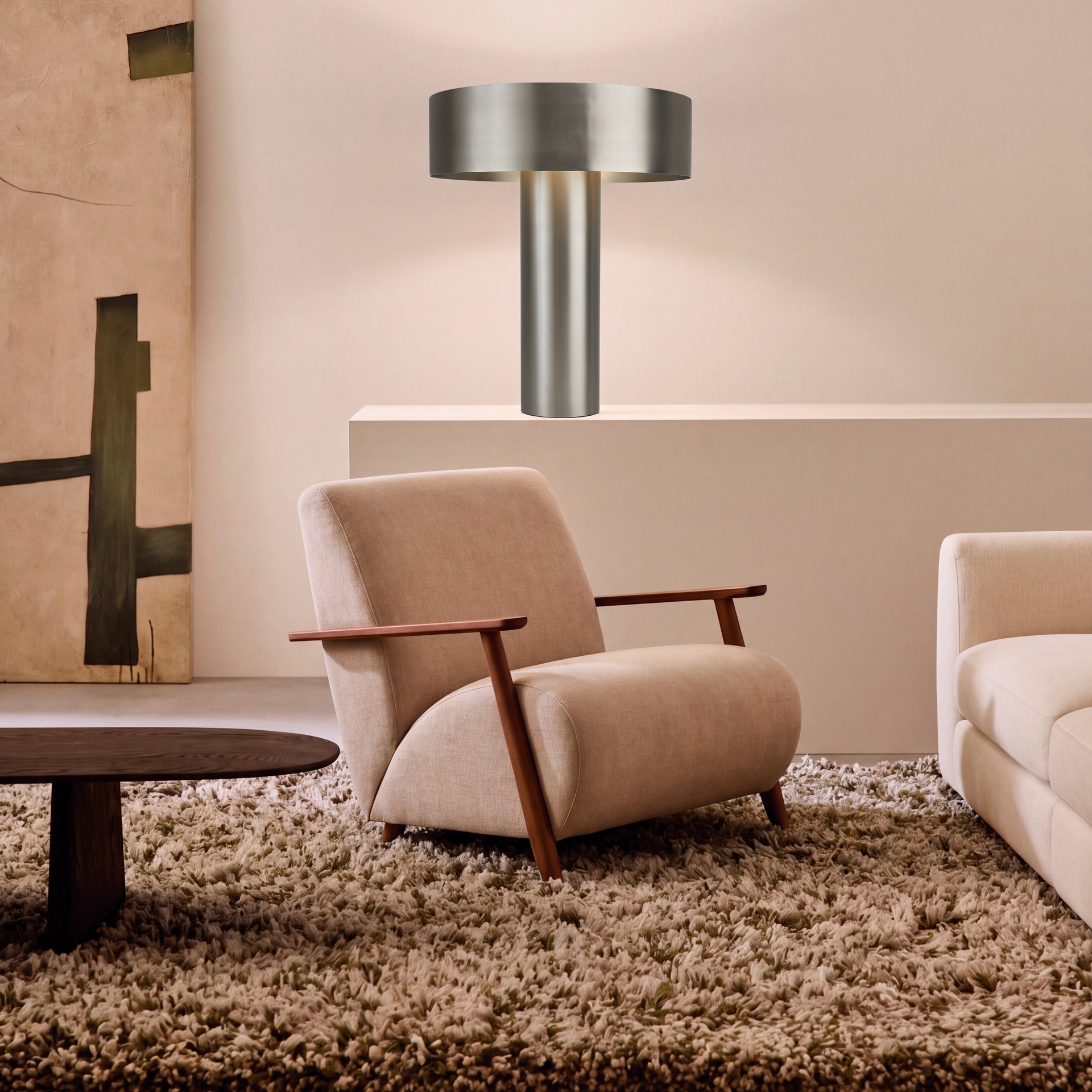 DORICA * Lampada da tavolo LED 20W CCT 2700-5000K - Nichel satinato