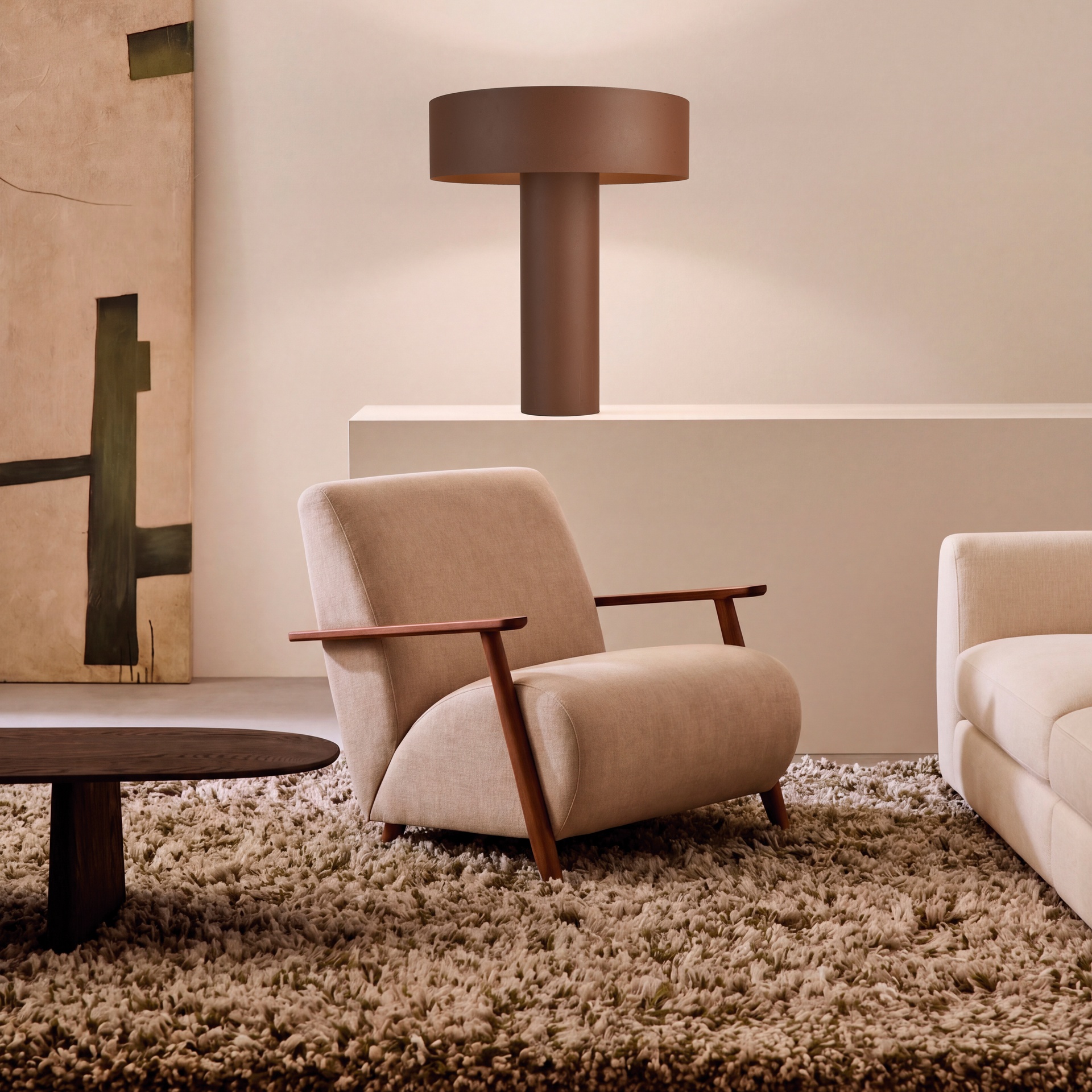 Dórica · Lampes à poser · Marron Peint
