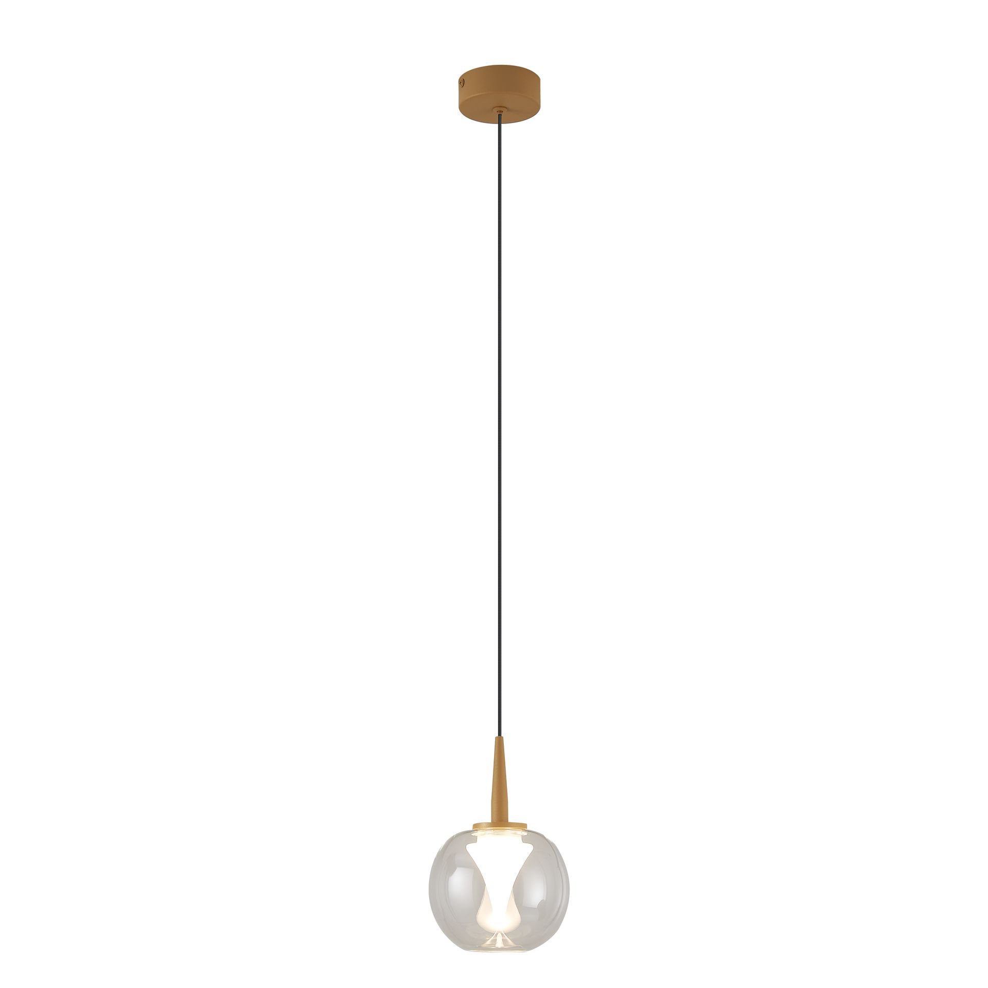 ANDROMEDA * PENDANT 1L - GOLD BASE PLATE - TRANSPARENT GLASS 8941