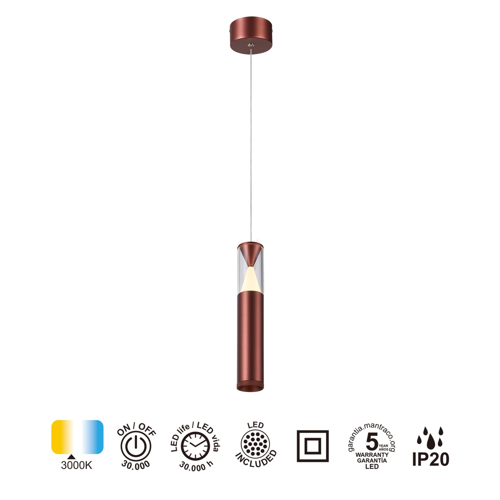 SPARK * SOSPESO 1L LED 7W - Oro rosado