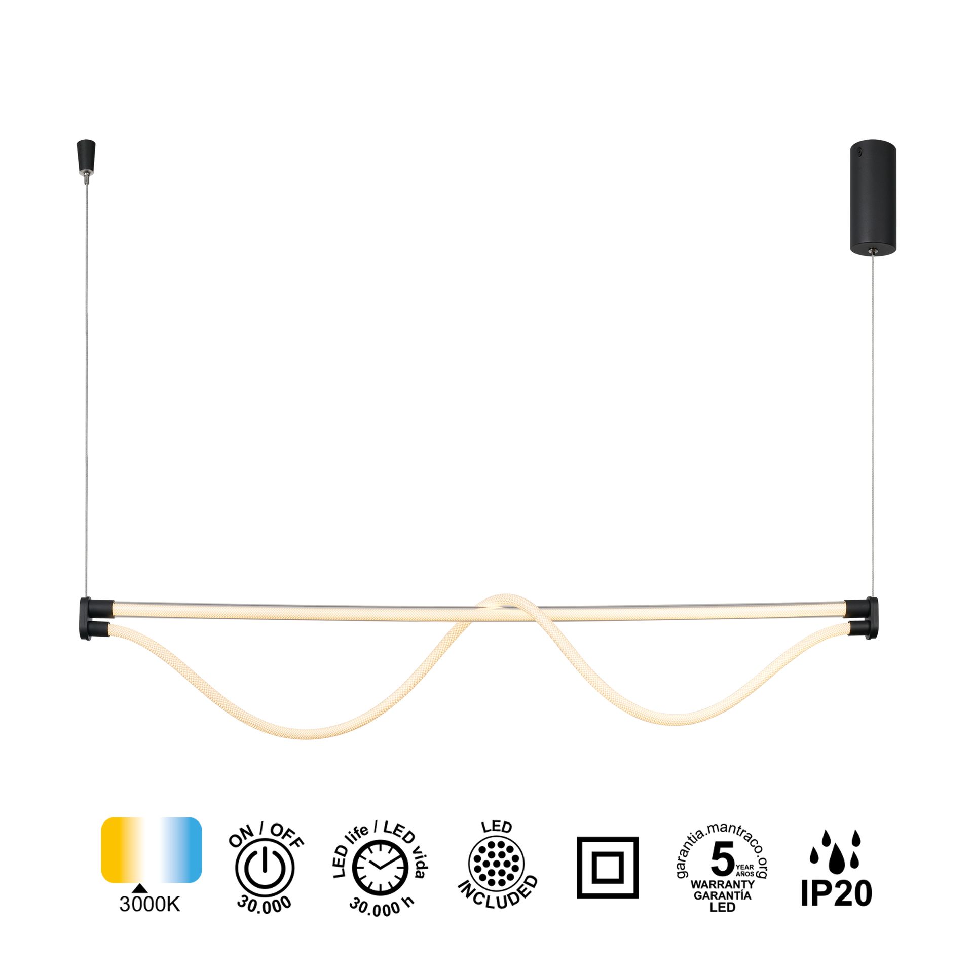 FUGAZ * LED PENDANT 38W - BLACK Sand