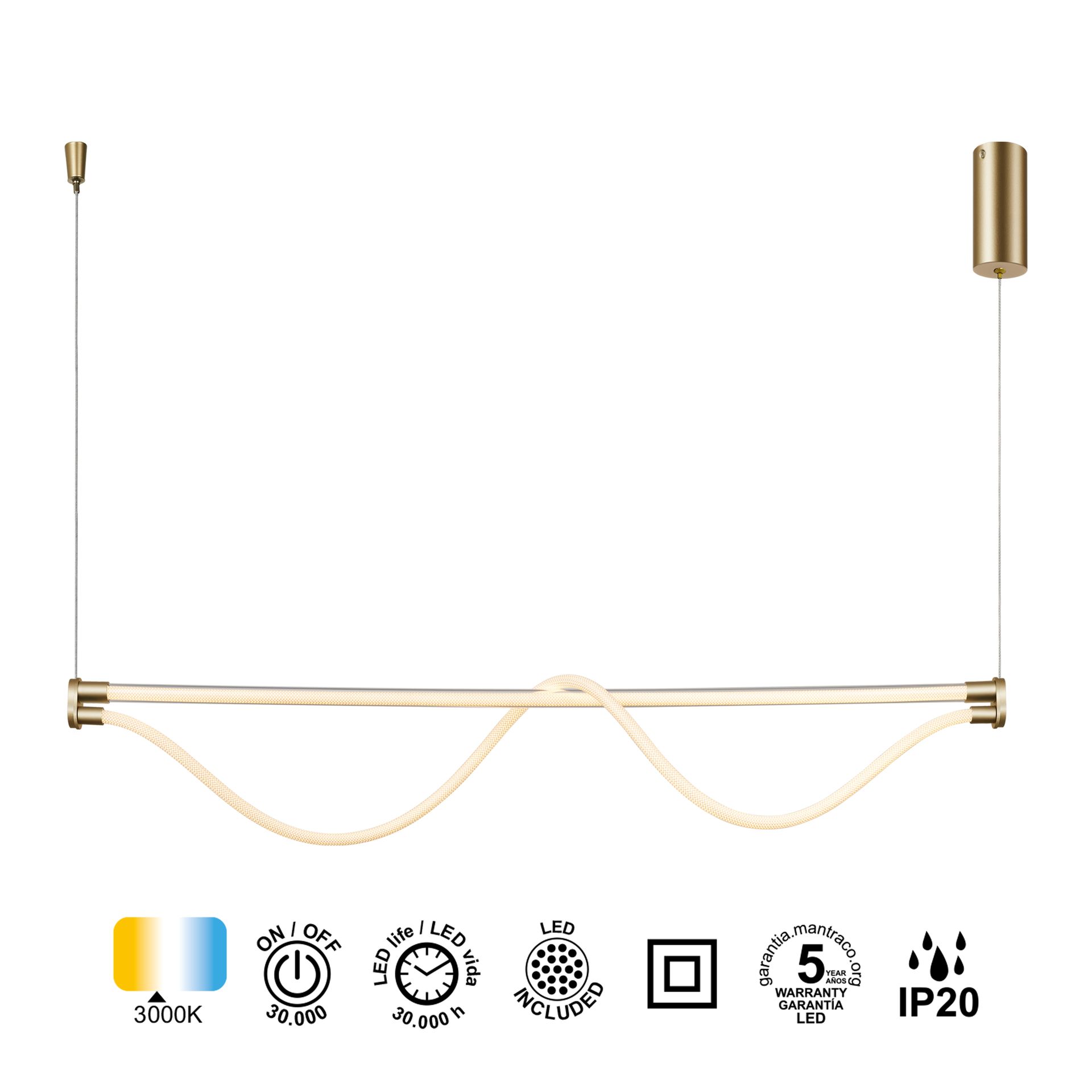 LAMPE LED FUGAZ * 38W - PEINTURE OR