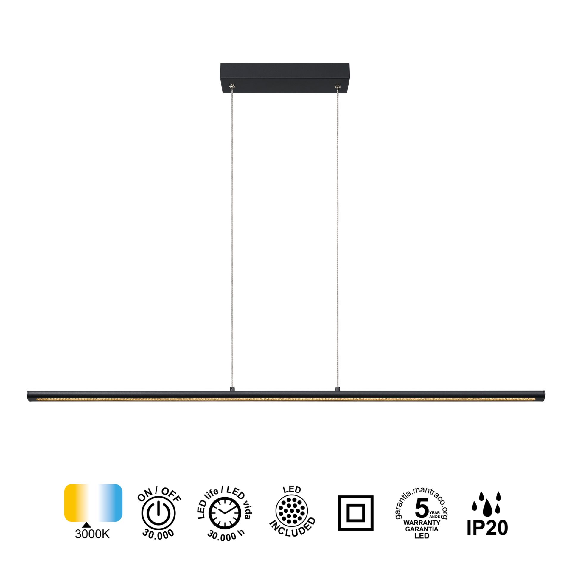 LINEL * LED PENDANT 38W - SANDY BLACK