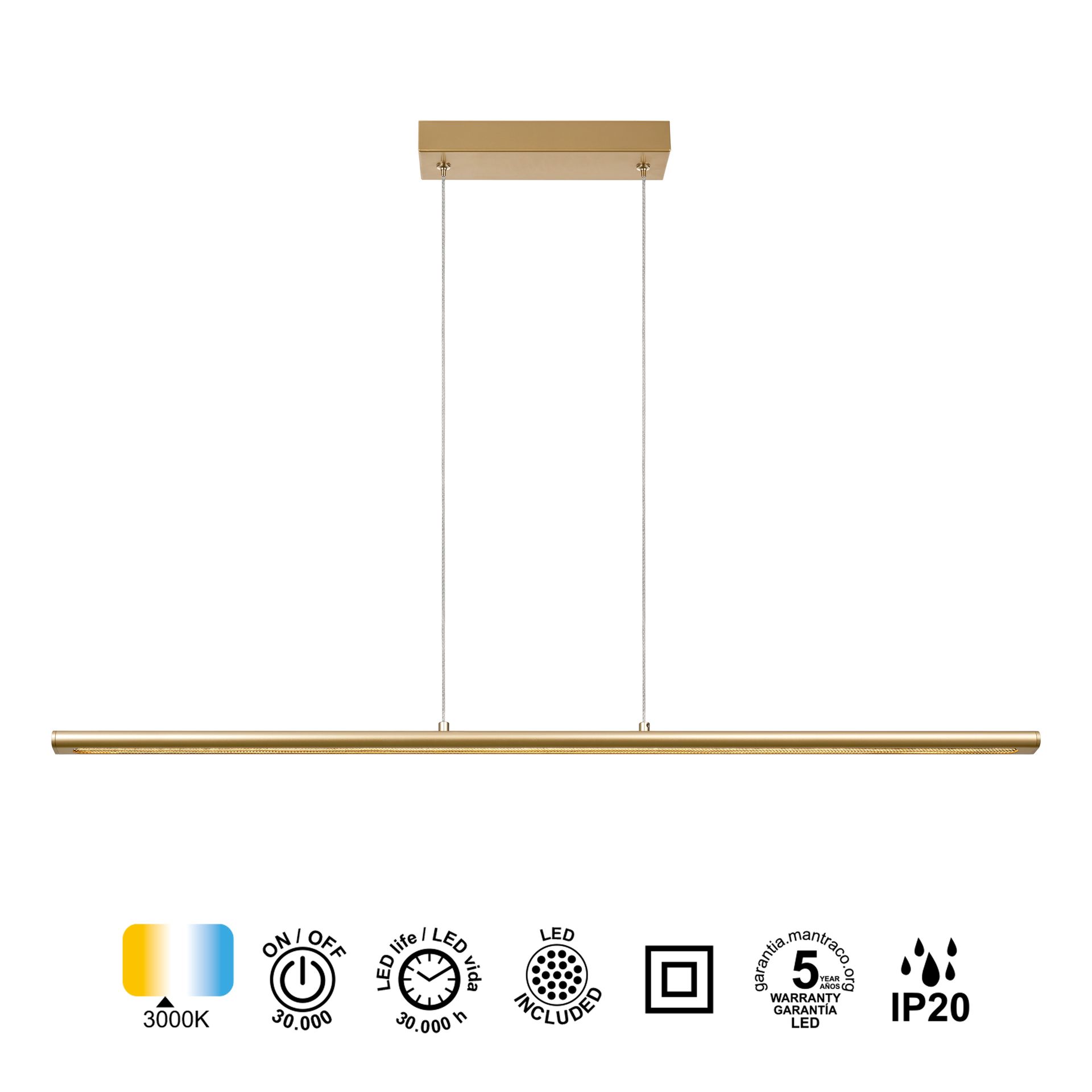 LINEALE * LAMPADA LED 38W - PINTURA ORO