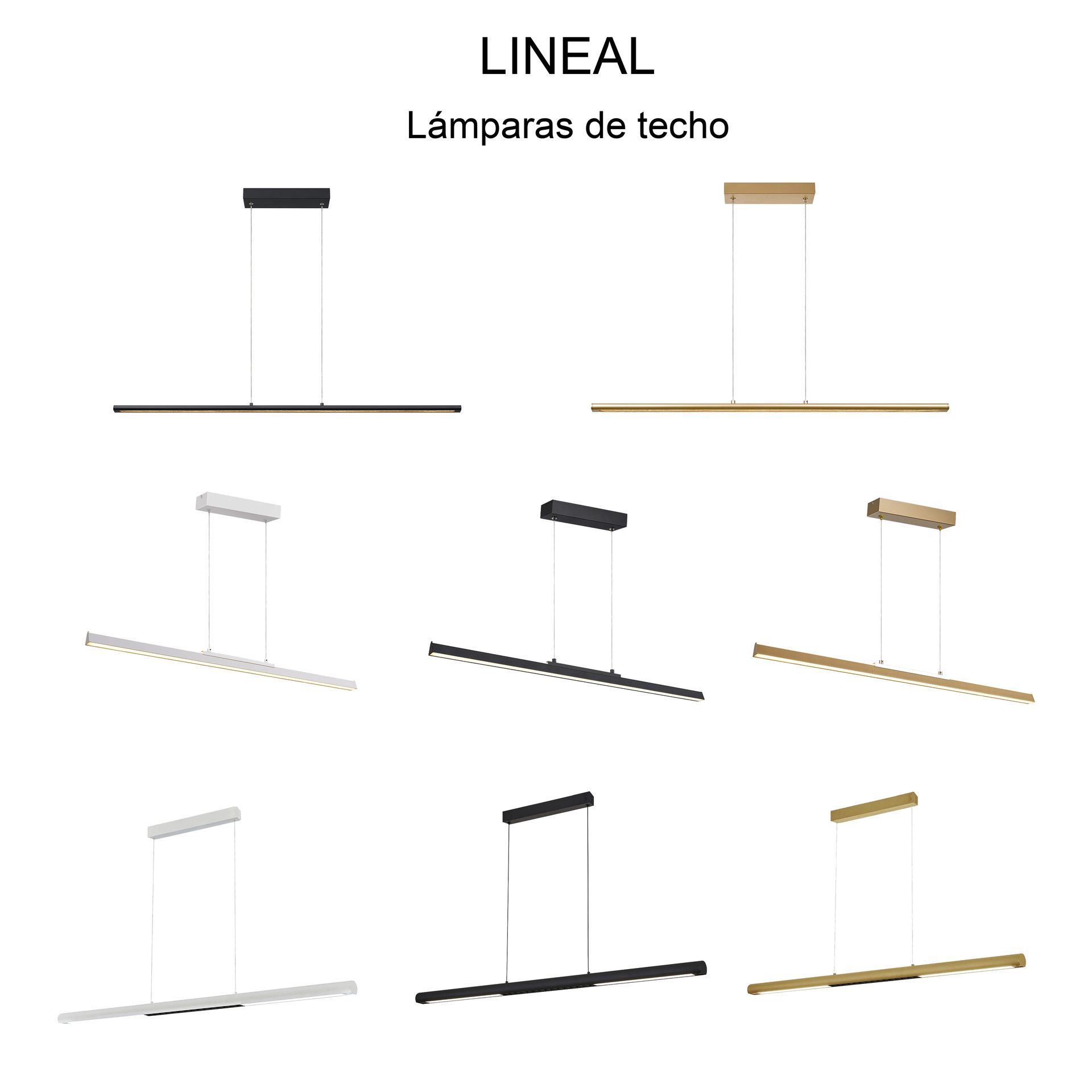 LINEALE * LAMPADA LED 54W - PINTURA ORO