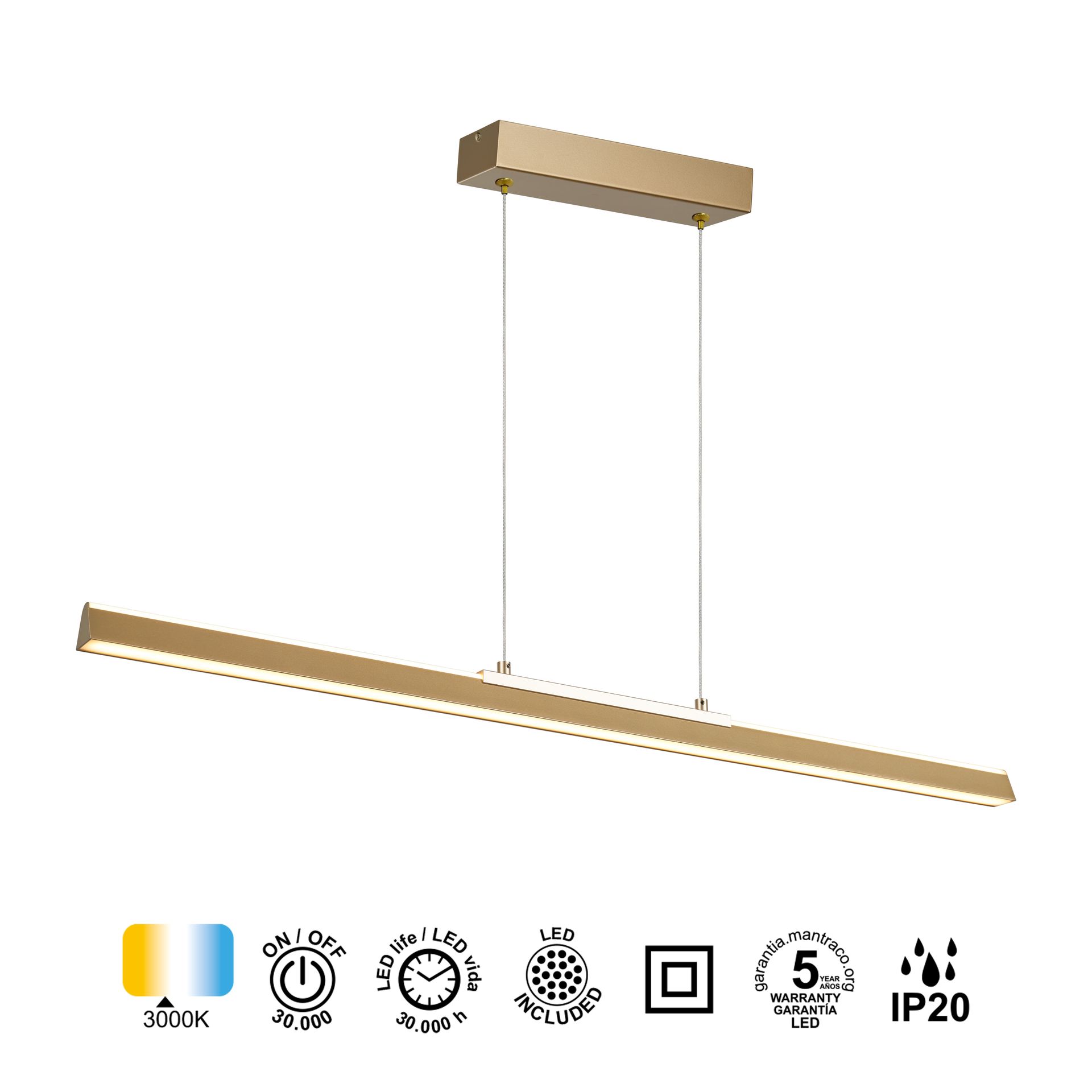 LINEALE * LAMPADA LED 54W - PINTURA ORO