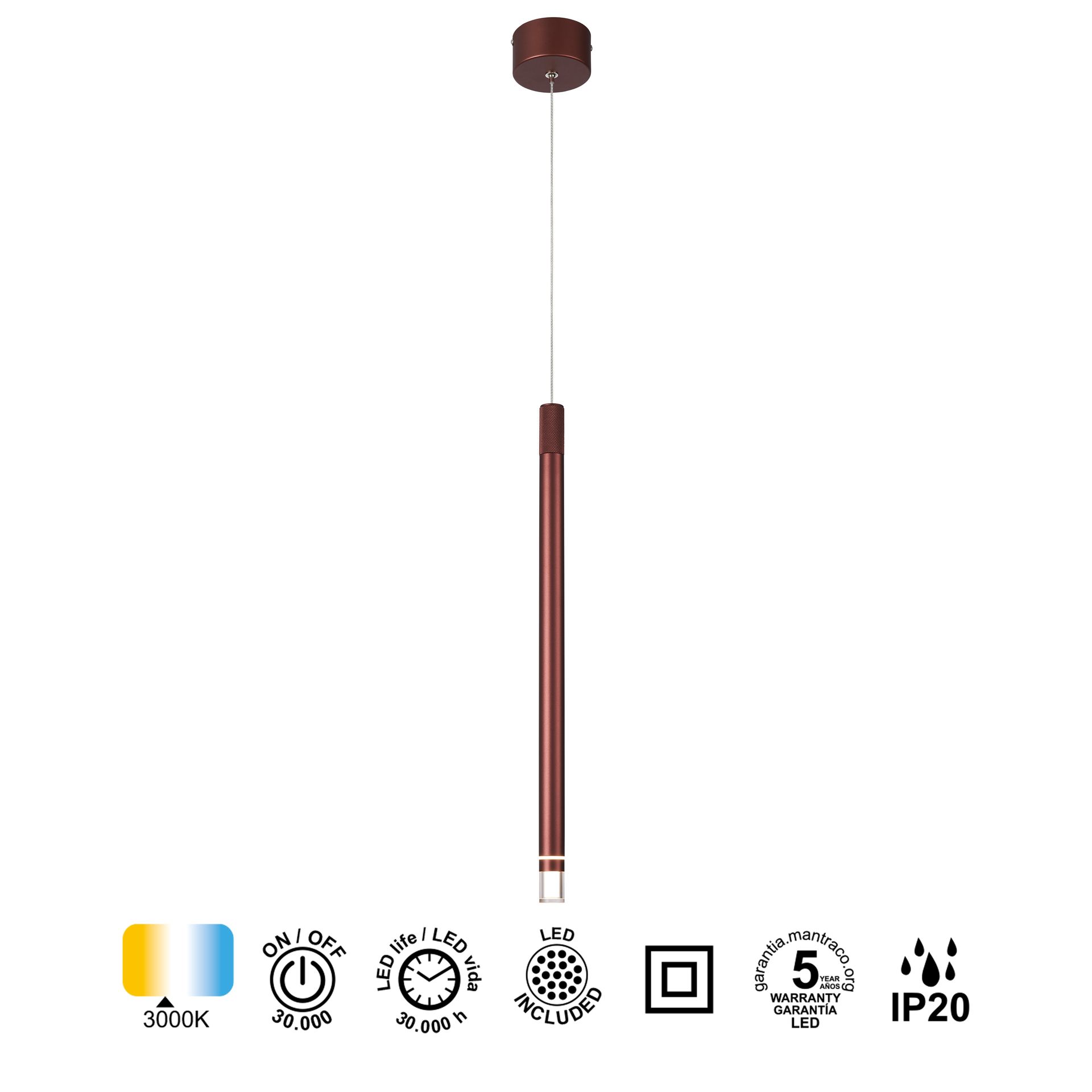 MOANA * COLGANTE 1L LED 7W - ORO ROSA