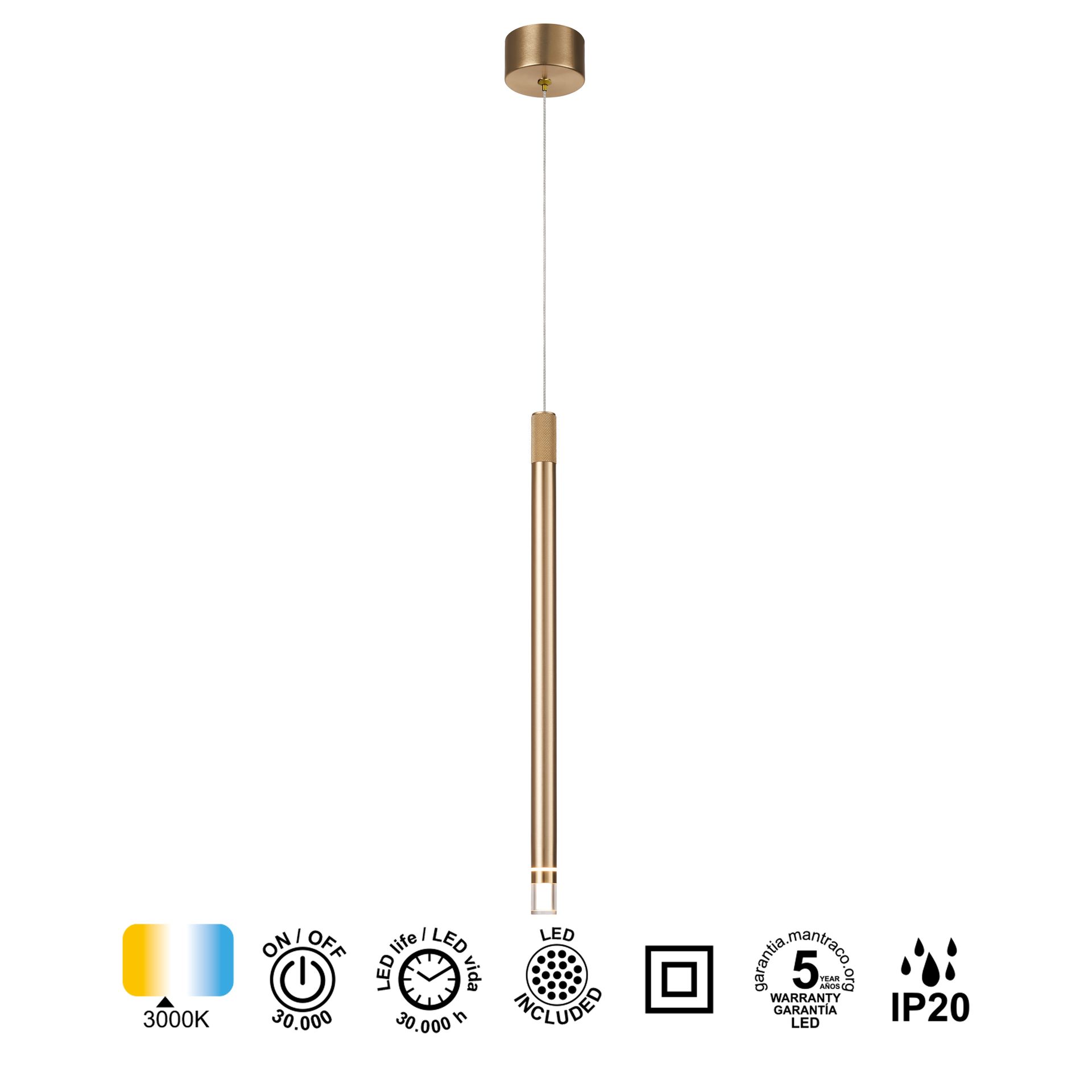 MOANA * COLGANTE 1L LED 7W - LATON