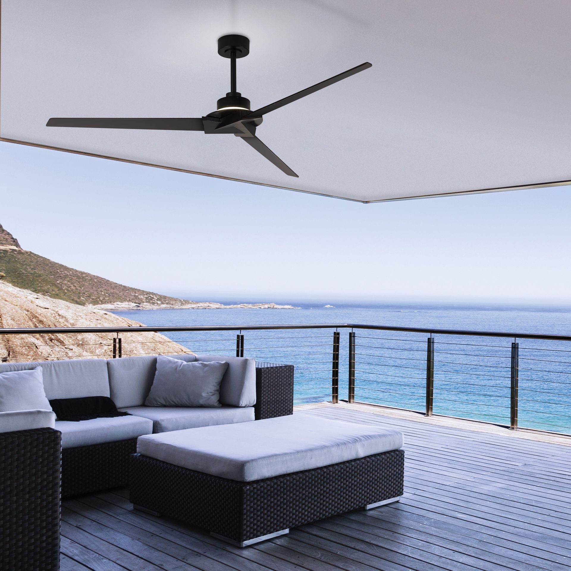 BRISA * IP44 BLACK FAN/WOOD LED 20W-2700K-5000K