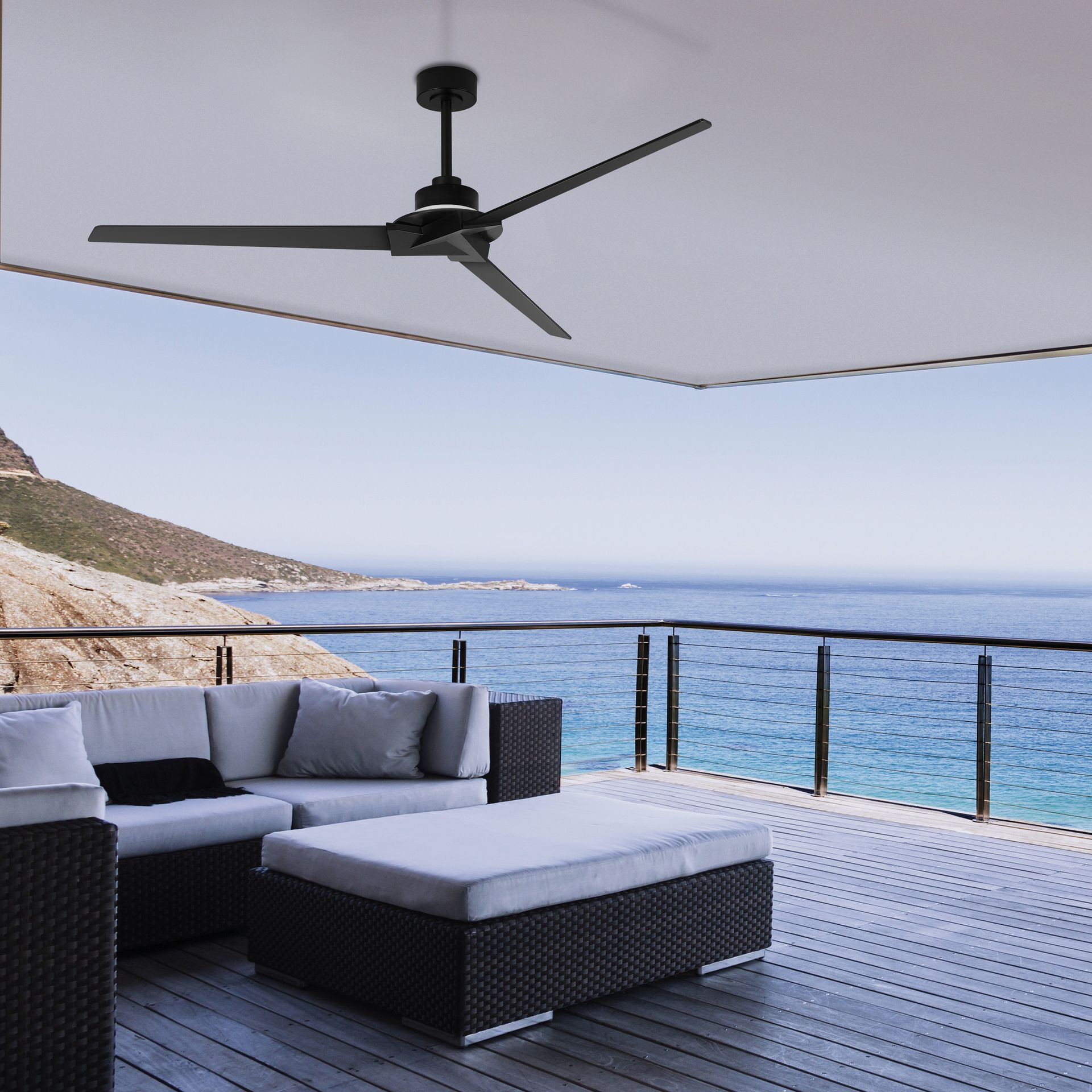 BRISA * IP44 BLACK FAN/WOOD LED 20W-2700K-5000K