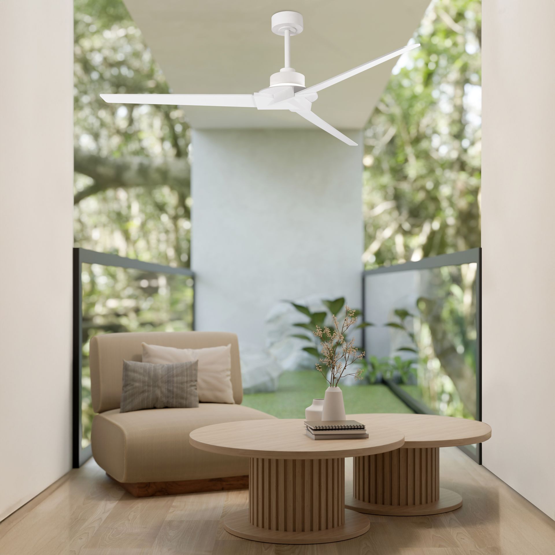 Brisa Mini · Ventilador de aspas con luz · Blanco